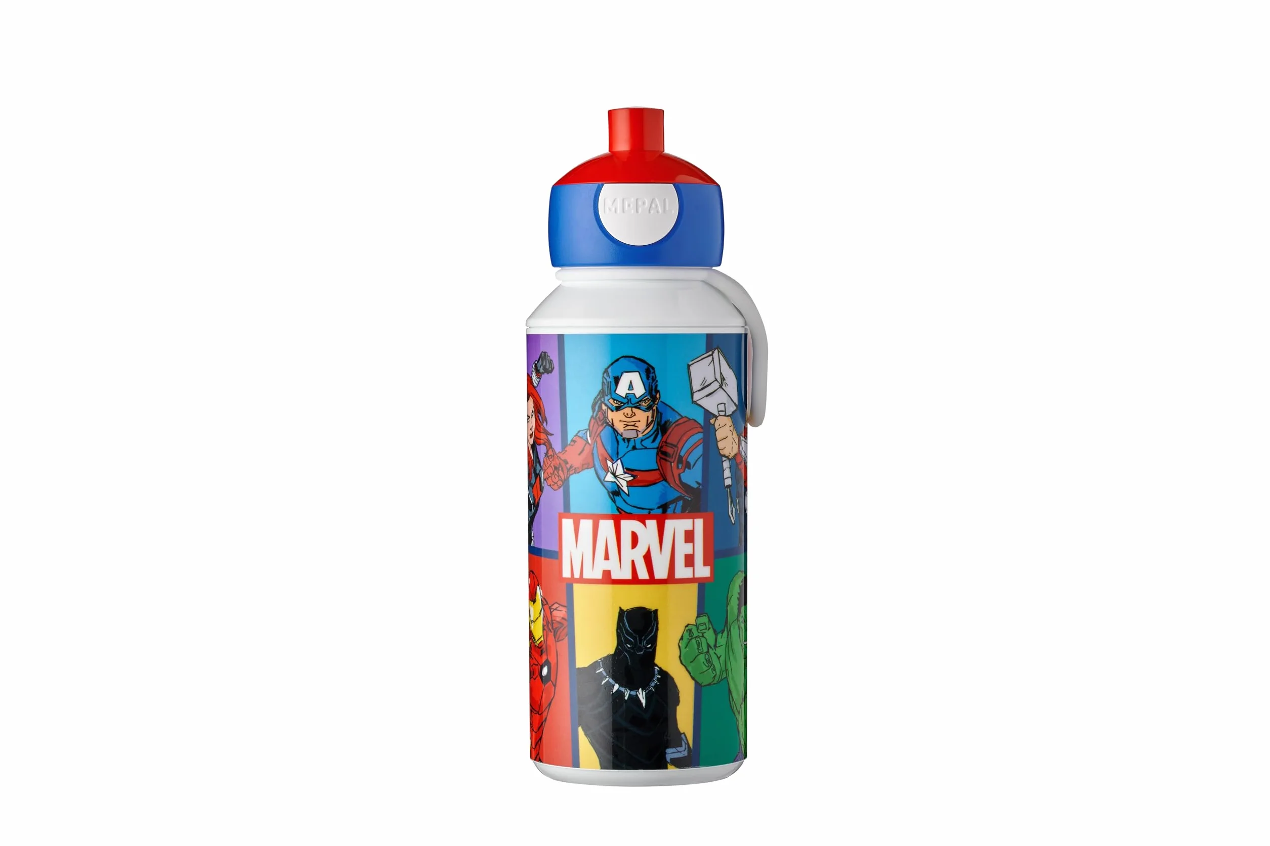 Mepal Botella para Beber Campus Pop-up 400 ml Avengers Sin BPA apta para Lavavajillas