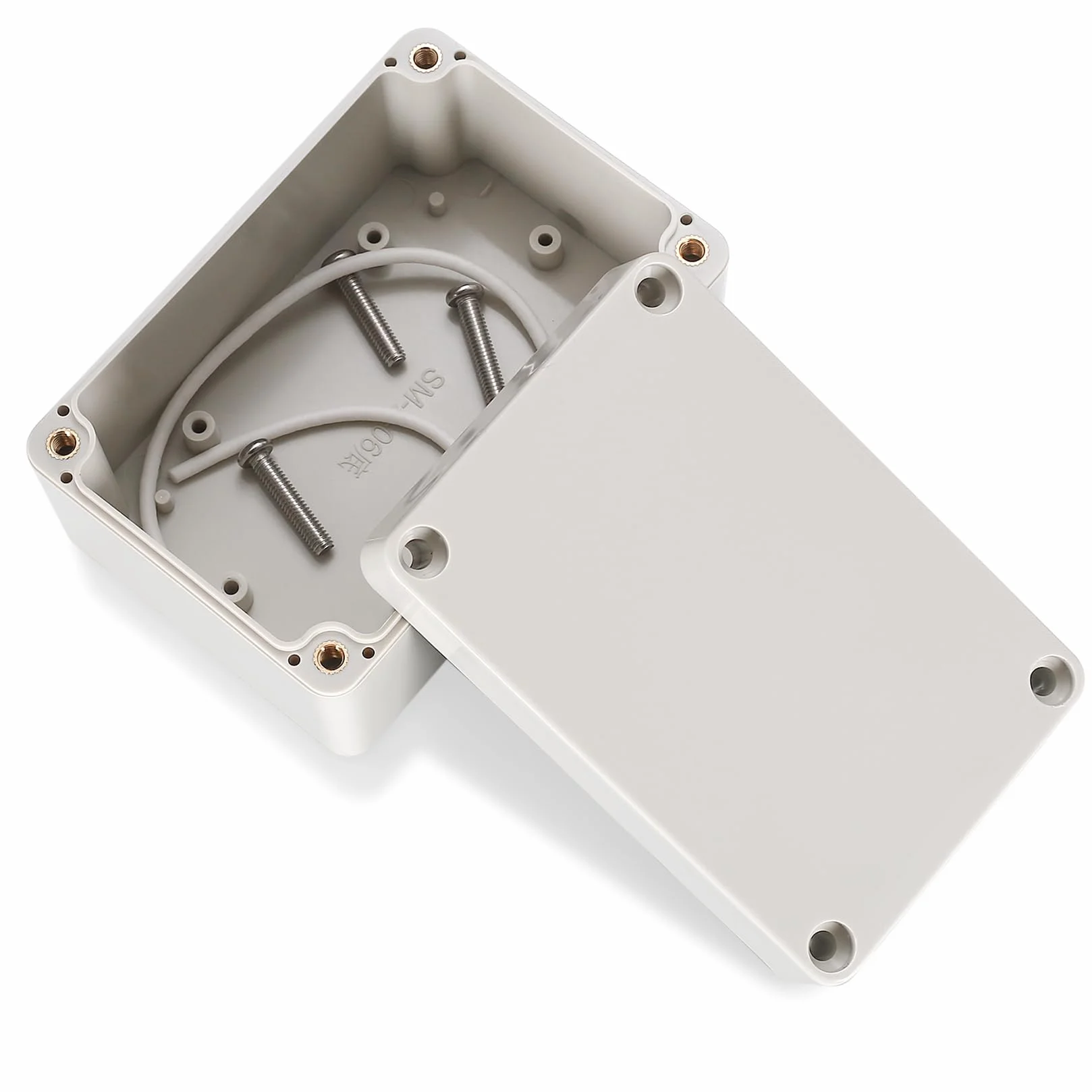 2 Piezas Cajas de Conexiones, Caja de Derivación Estanca Exterior Electricas, Cajas de Proyectos Electrónica Plástico, Conexiones Cables Electricos Estancos (100X68X50MM, Blanco grisáceo)