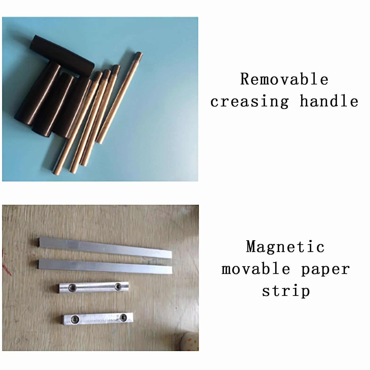 Máquina plegadora manual 340 mm de doble uso con sangría de línea punteada y profundidad ajustable