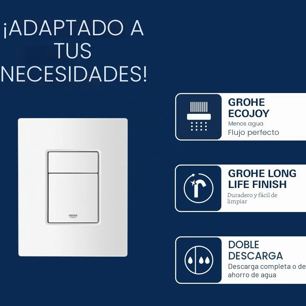 GROHE Skate Cosmopolitan Escudo, Pulsador para WC, Blanco alpino, 156 x 197 mm, 38732SH0