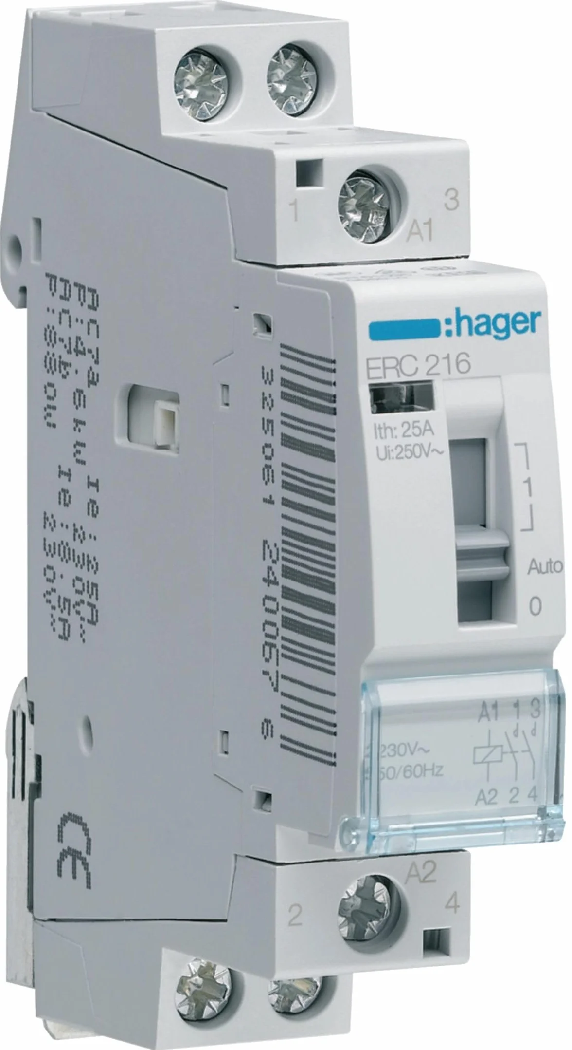 Hager ERC216 Relé de Mando, 16A, 2NA, 230V