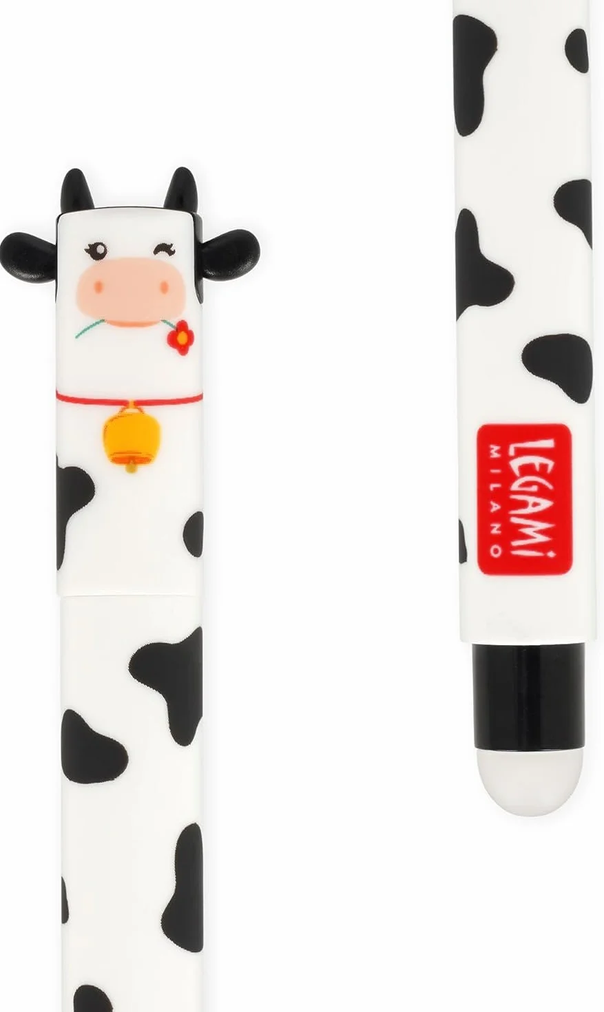 Legami Set de 4 bolígrafos de gel borrable Farm Sweet Farm, tinta termosensible, 0.7 mm, negro, rosa, verde, rojo