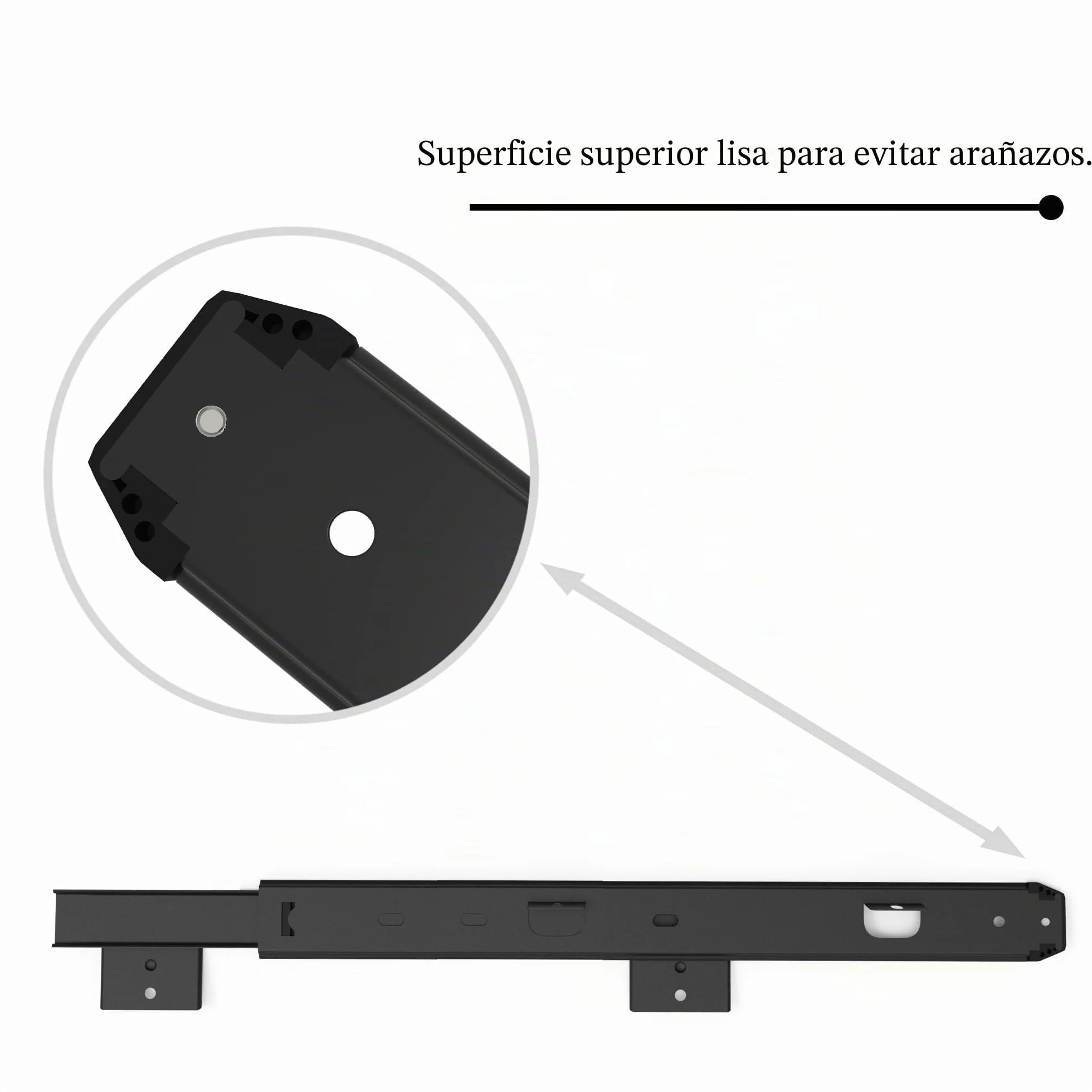 FRMSAET 305/355/405/455 mm Espesor Construcción de acero Teclado Cajón Deslizadores Bandejas Accesorios Gabinete Muebles Rieles de hardware (405 mm, Negro)
