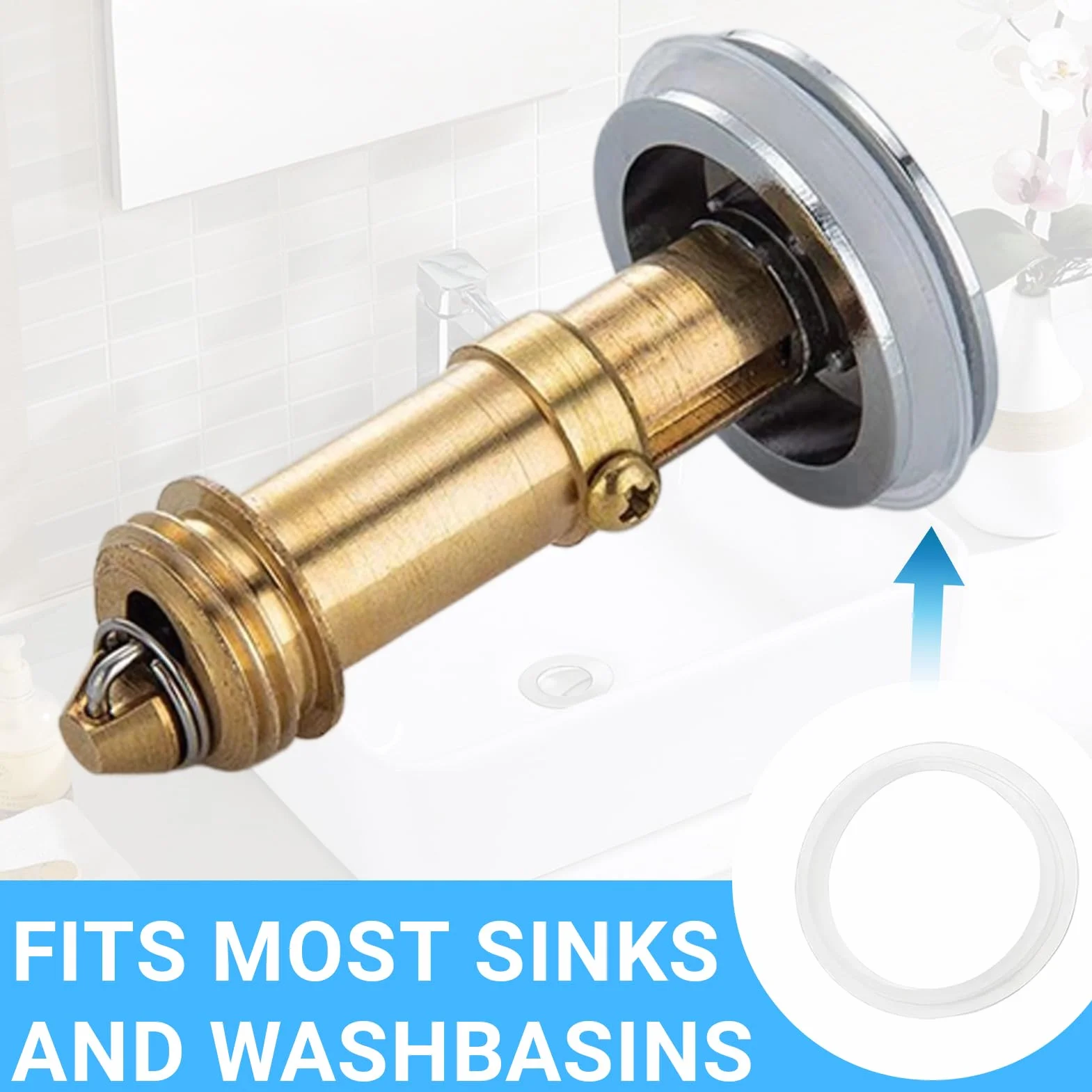 Juntas de Silicona Blancas para Tapón de Lavabo 38mm 32mm 2 Tamaños