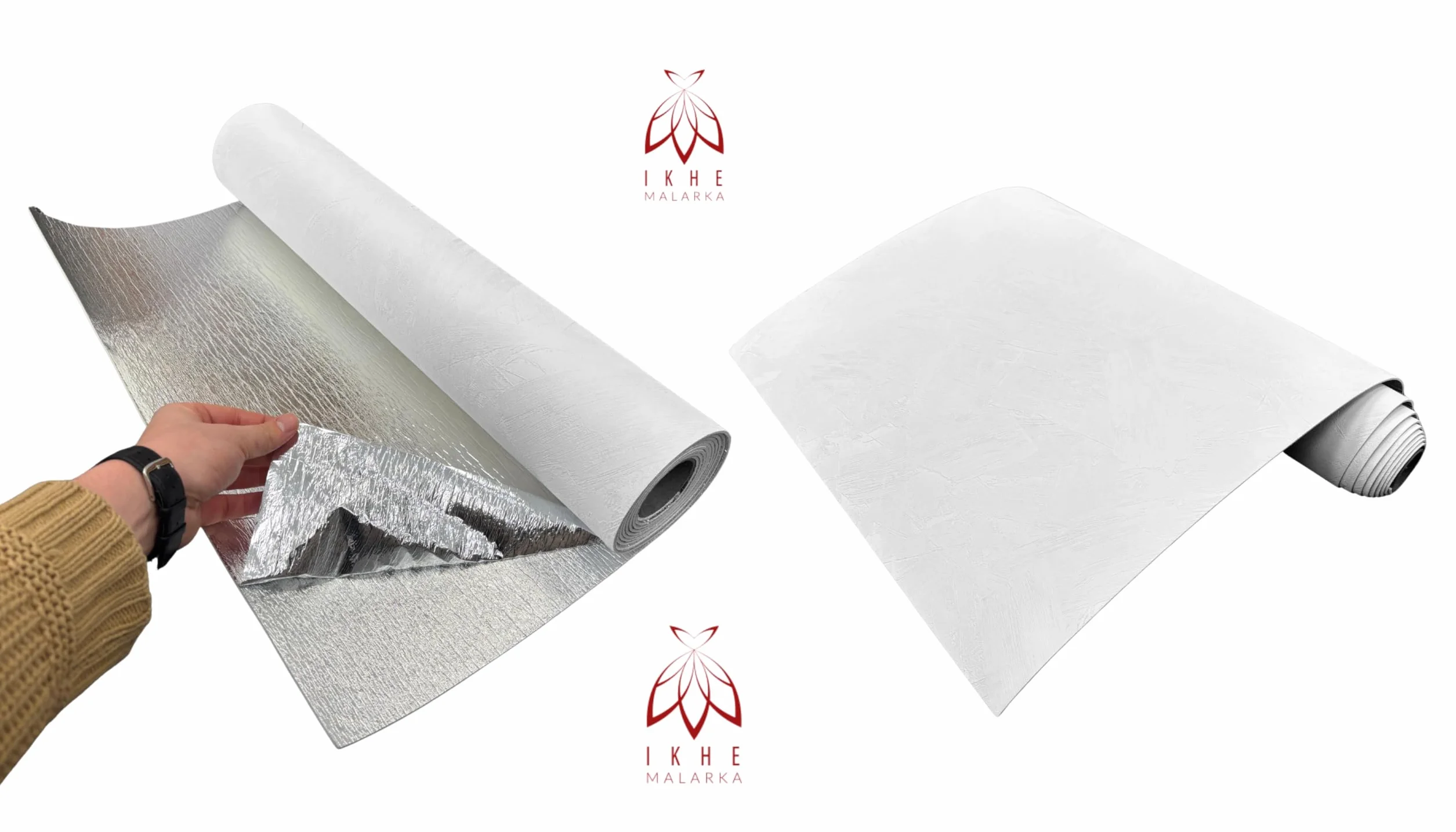 I K H E Malarka SXP - Rollo de revestimiento de pared autoadhesivo 3D de 1,8 m², 60 x 300 cm, panel de pared flexible en aspecto de hormigón y piedra, resistente al agua y aislamiento térmico, papel
