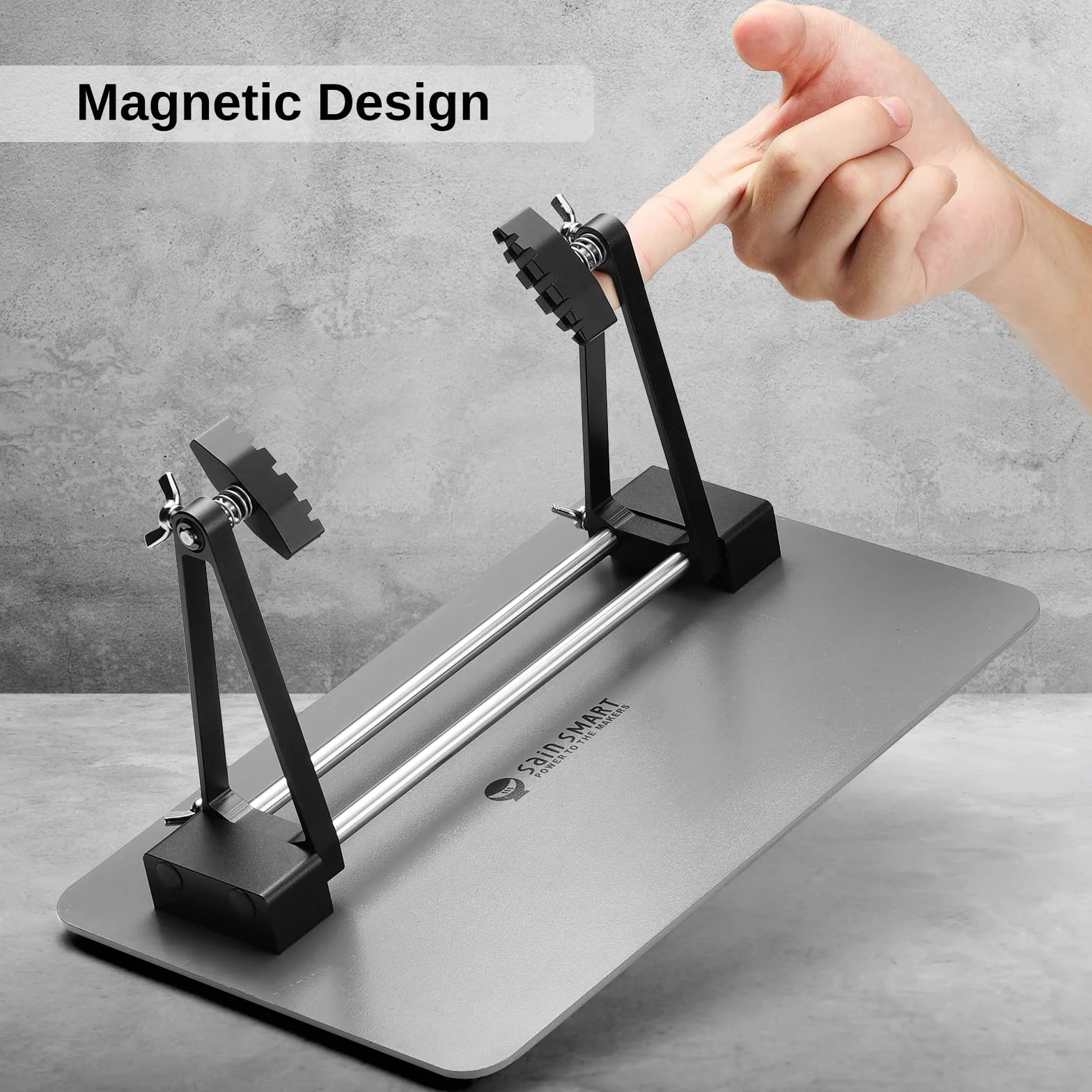 SainSmart - Soporte magnético ajustable para placa de circuito impreso, rotación de 360 grados, ayuda a la soldadura para apretar las placas de circuito, desoldar y soldar estación de trabajo