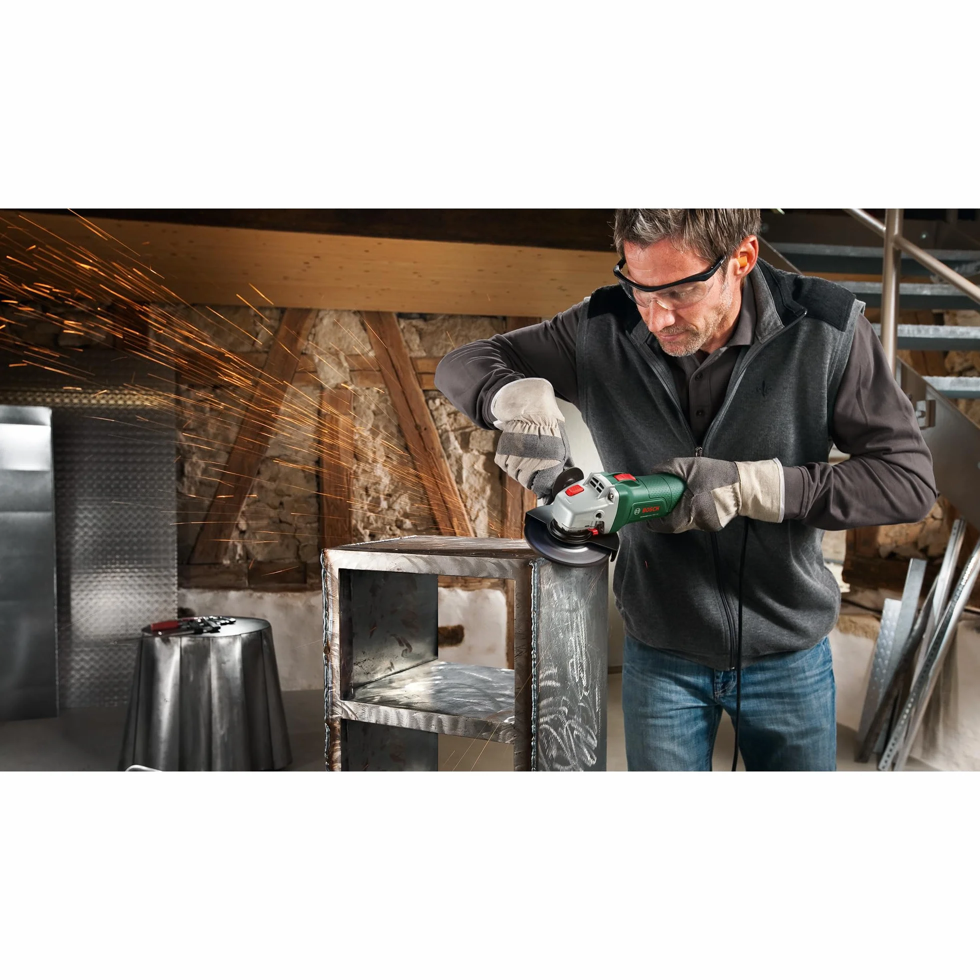 Bosch amoladora pequeña UniversalGrind 750-115 (750 W; para amolar, cortar, cepillar y lijar; en embalaje de cartón)