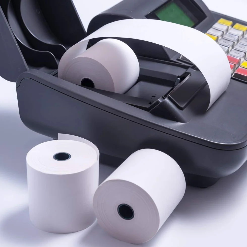 Rollos Papel Térmico 80x80x12 mm para Sumadora Impresora TPV, Sin Bisphenol A (8 unidades)