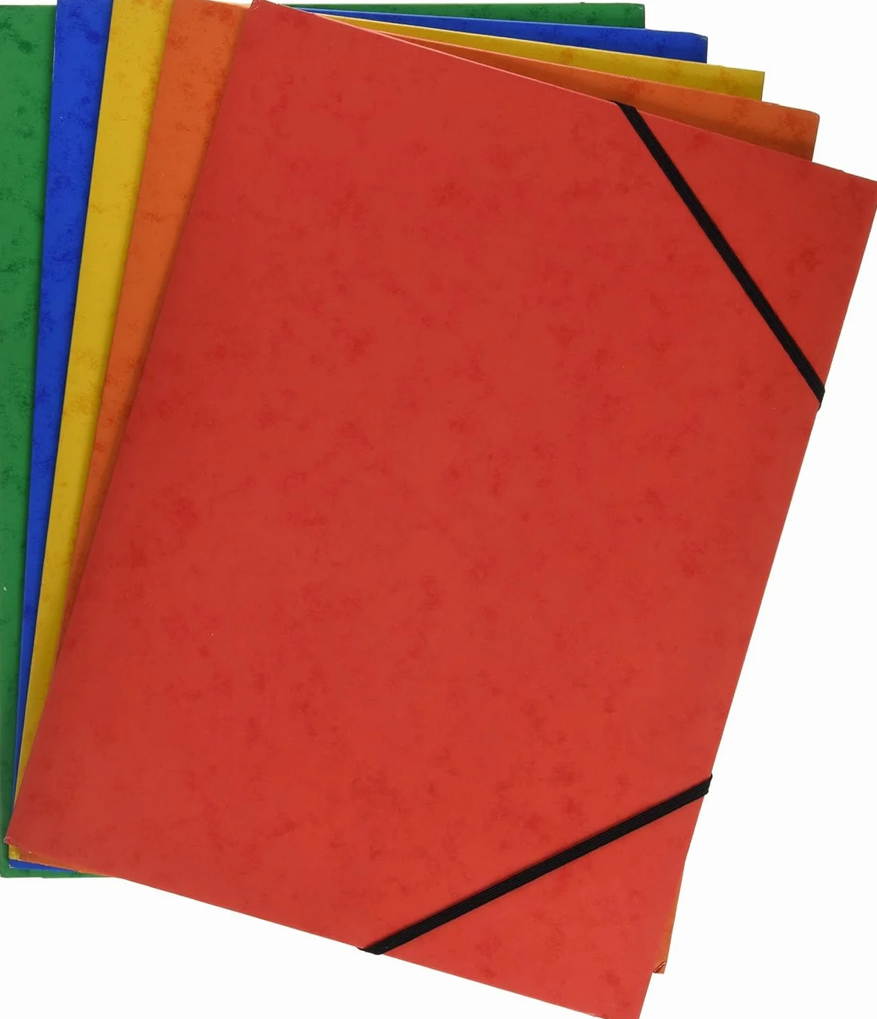 Grafoplas Pack de 5 Carpetas de Cartón A4 con Solapas y Cierre de Gomás Elásticas Colores Surtidos