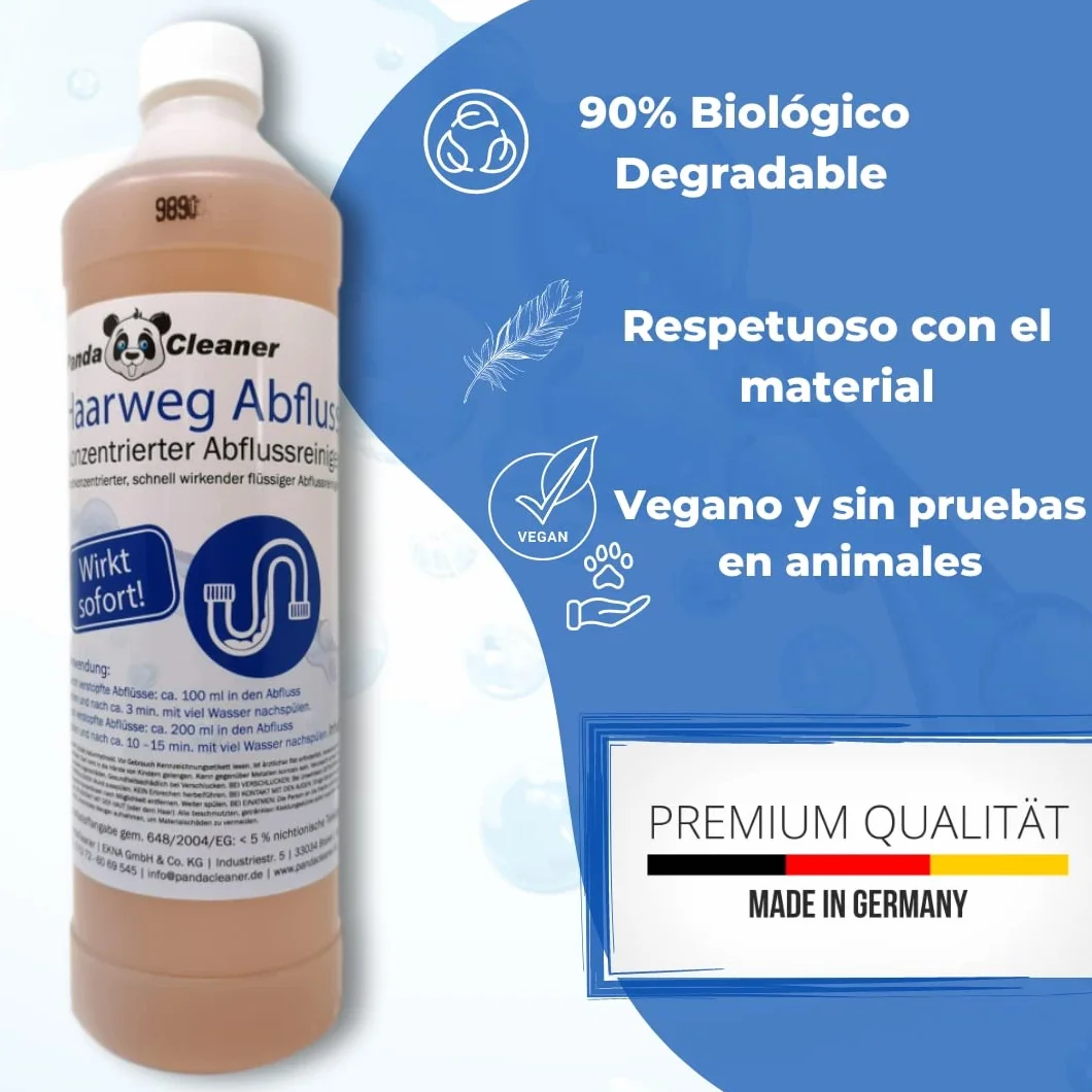 PandaCleaner Haar-weg Desatascador para el cabello en los desagües, elimina atascos orgánicos