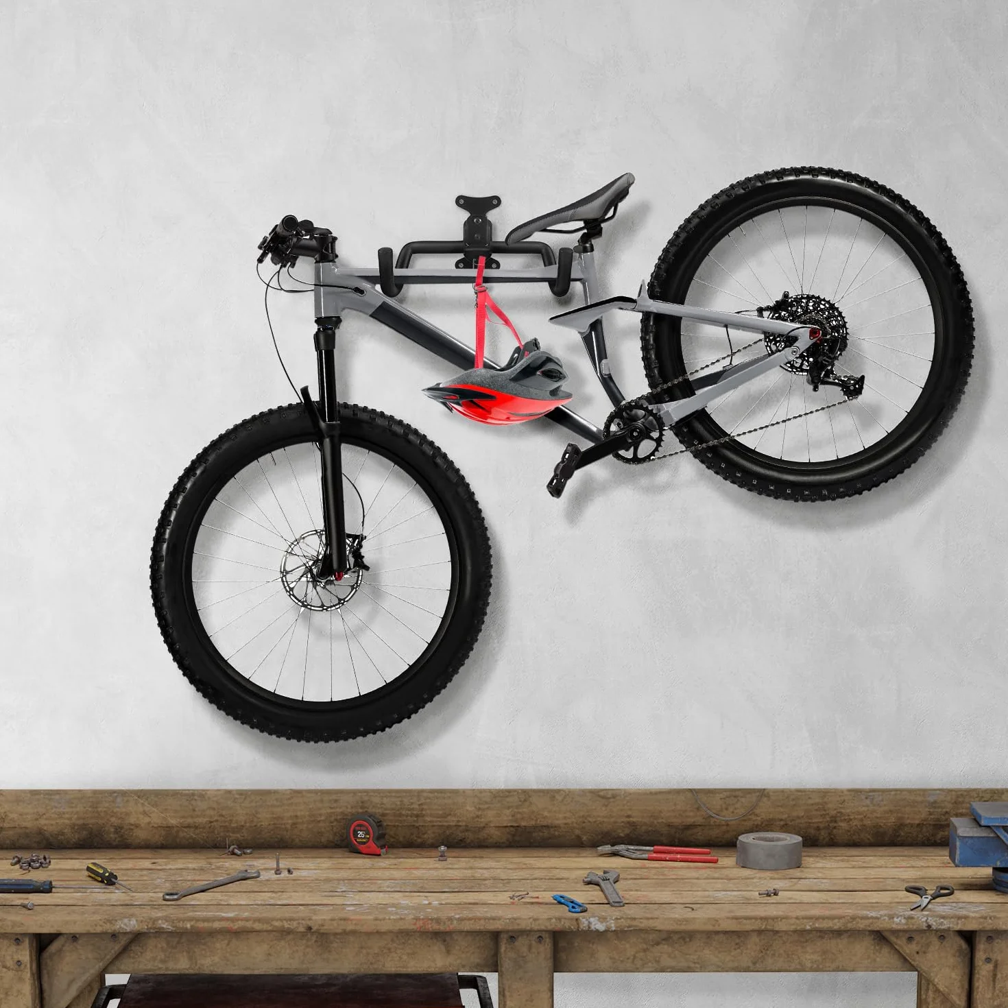 Soporte de pared para bicicletas Maclean, horizontal, acero, carga máx. 30 kg, MC-484