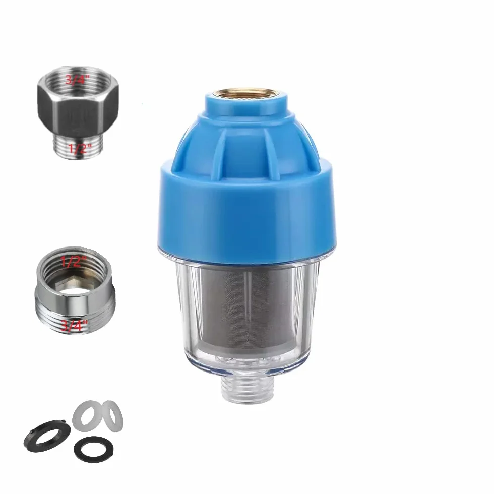 Soxi Filtro antiarena 1/2" 3/4" Ultra Filtrante para lavadora, lavavajillas, calentador y pozo con cartuchos reemplazables de 40 micras y prefiltro de 5 micras
