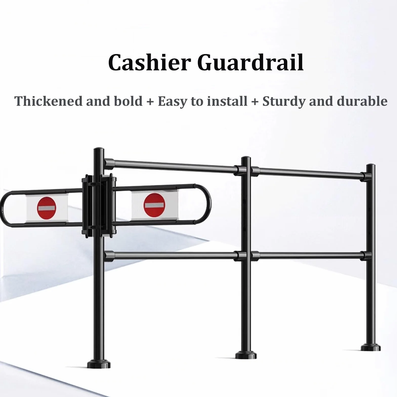 Supermercado Puerta Mostrador Unidireccional Metálica, con Resorte Cajero Puertas De Seguridad Entrada, Pequeña Cierre Puertas Batientes para Biblioteca(Silver,200X100CMX6.3CM/B)