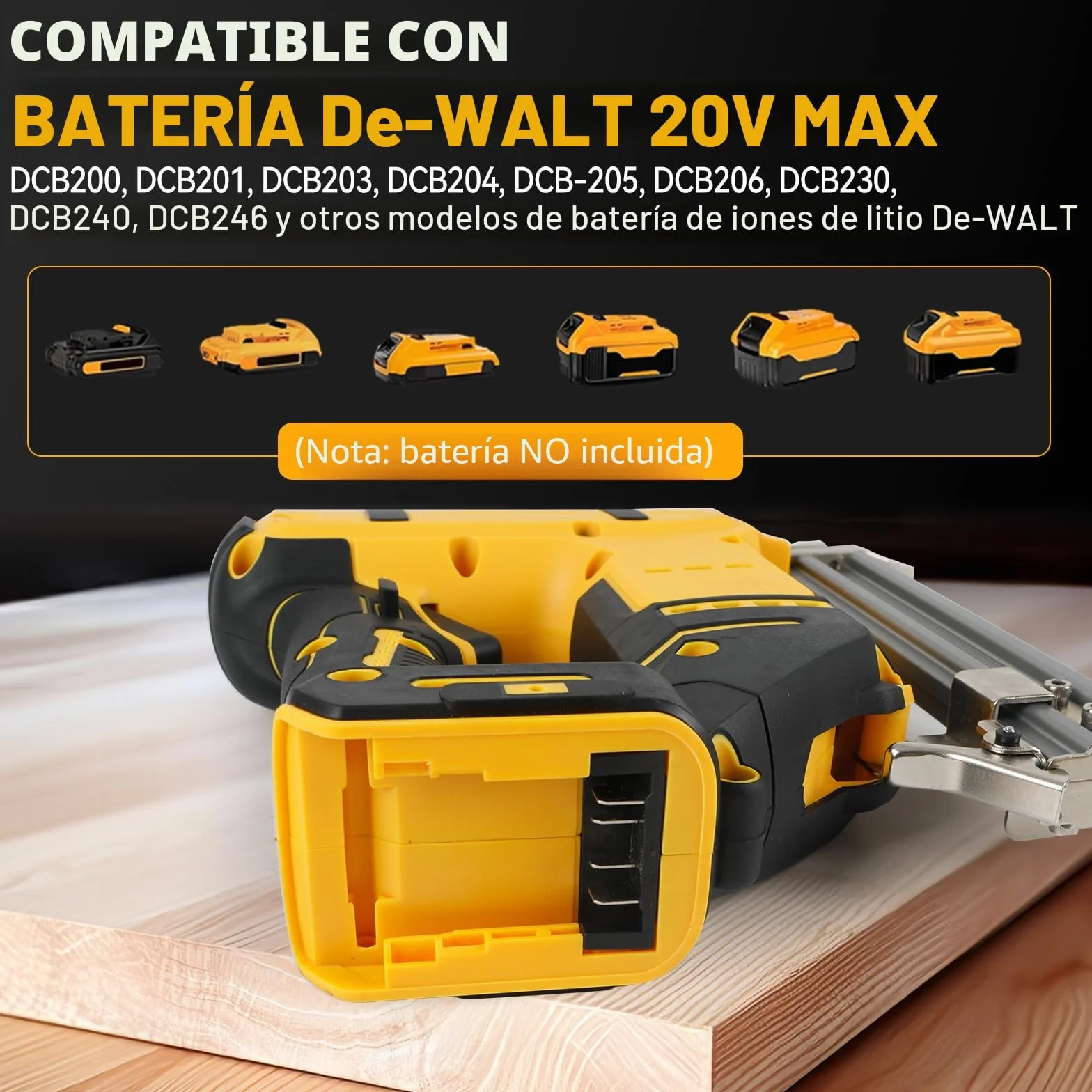 Clavadora Brad Inalámbrica para Batería Dewalt 20V Max, Pistola de Clavos Grapadora de Batería 18GA, Clavadora Grapadora Eléctrica 2 en 1 con 1000 Clavos y 1000 Grapas para Mejoras del Hogar y