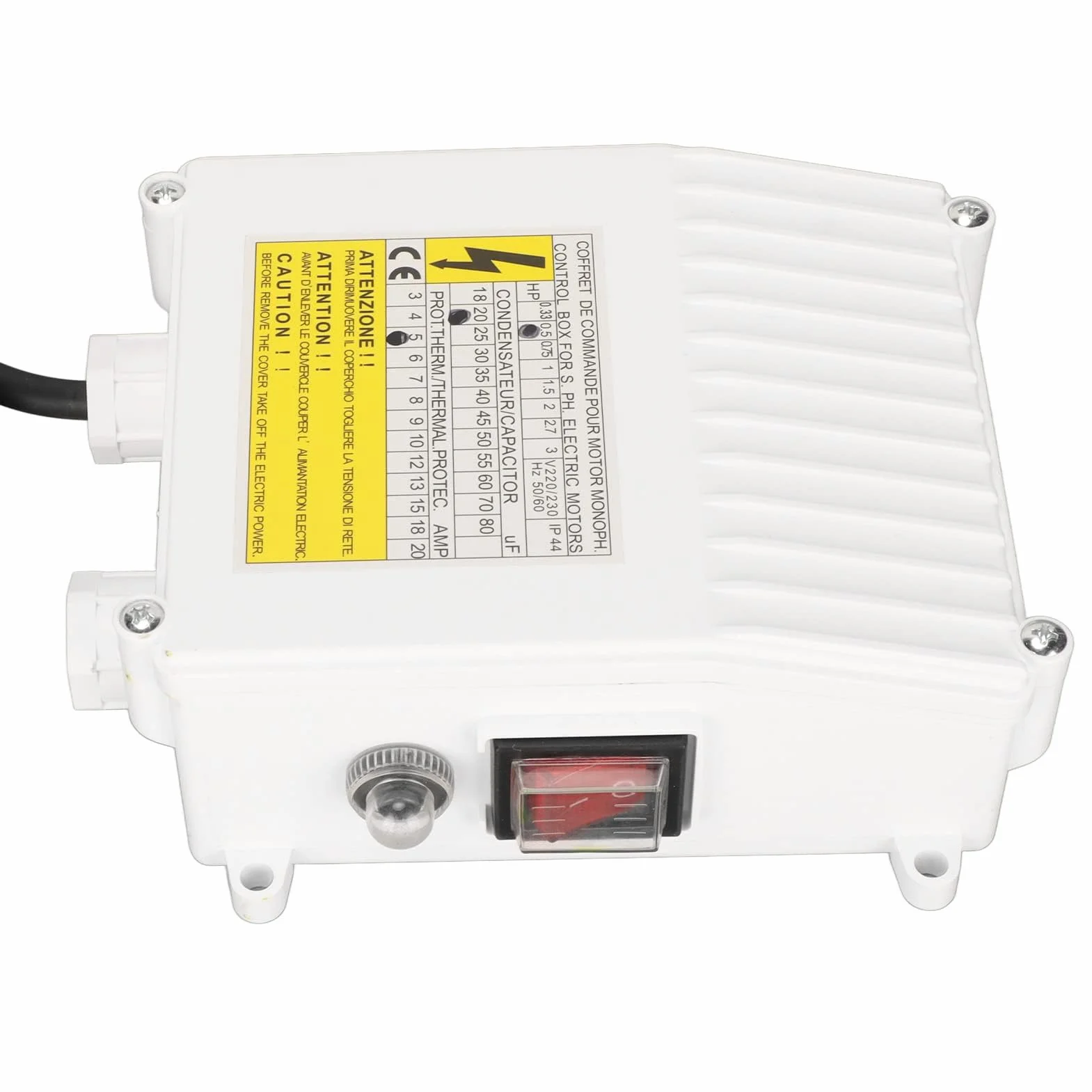 Controlador de Bomba con Protección Térmica, 220V, 1100W, Enchufe UE, ABS y Cobre, para Bombas de Agua Portátiles, Sumergibles y de Pozo Profundo