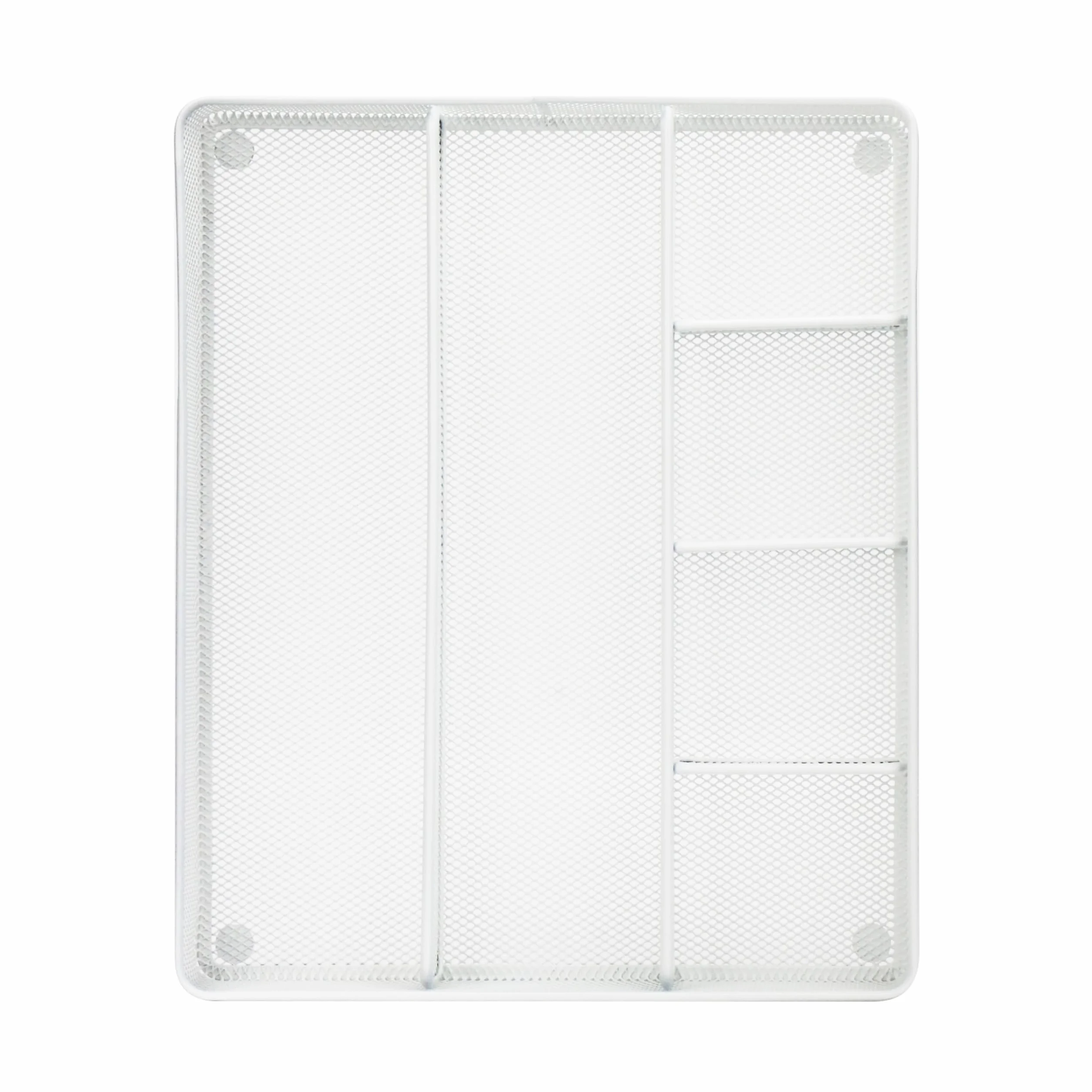 Annova Bandeja organizadora de cajones de escritorio, malla de metal, blanco