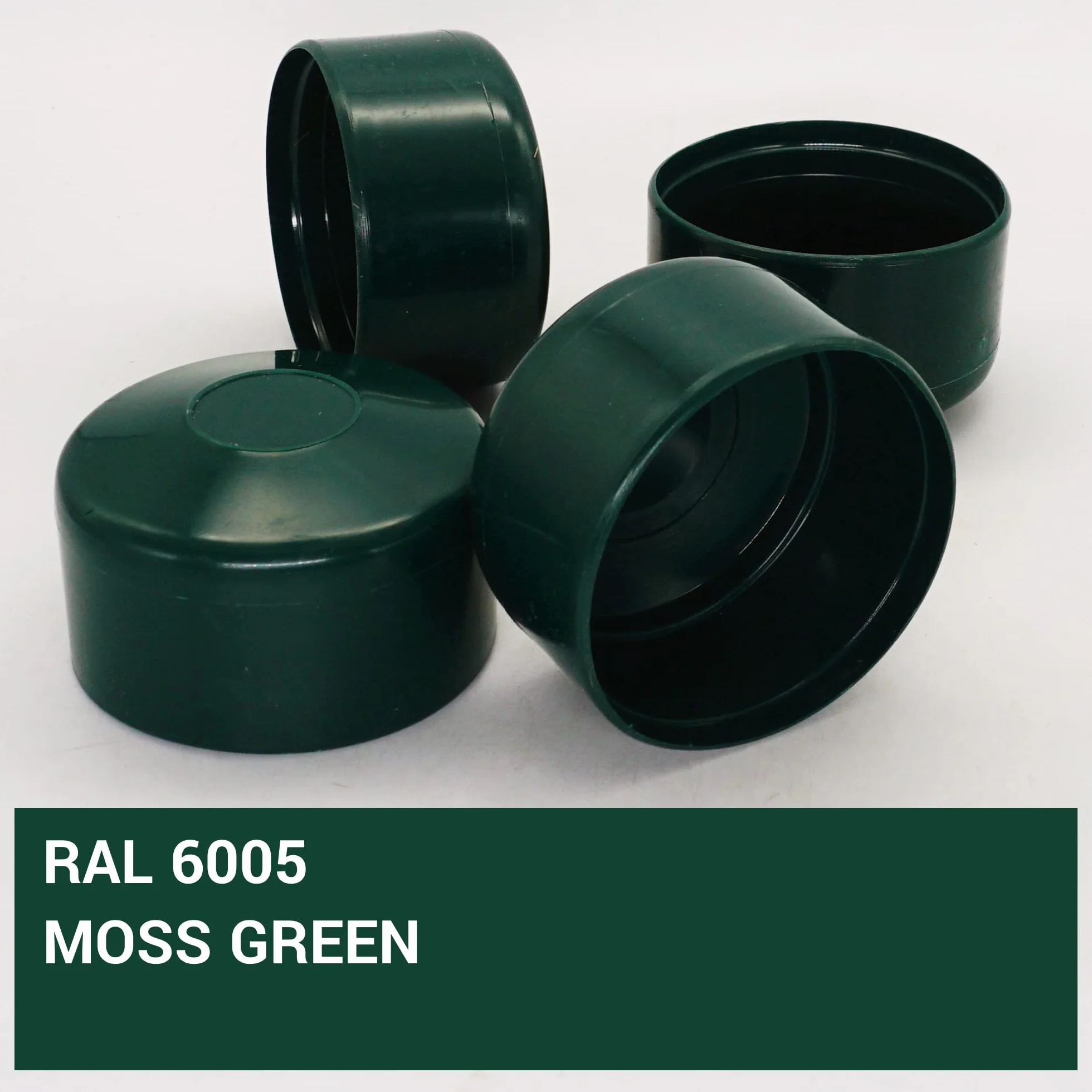 SKIR'CO (20 piezas) Tapas de postes de valla, tapas redondas de plástico verde de 60 mm para postes de valla redondos, cubiertas de postes de valla, verde musgo RAL 6005