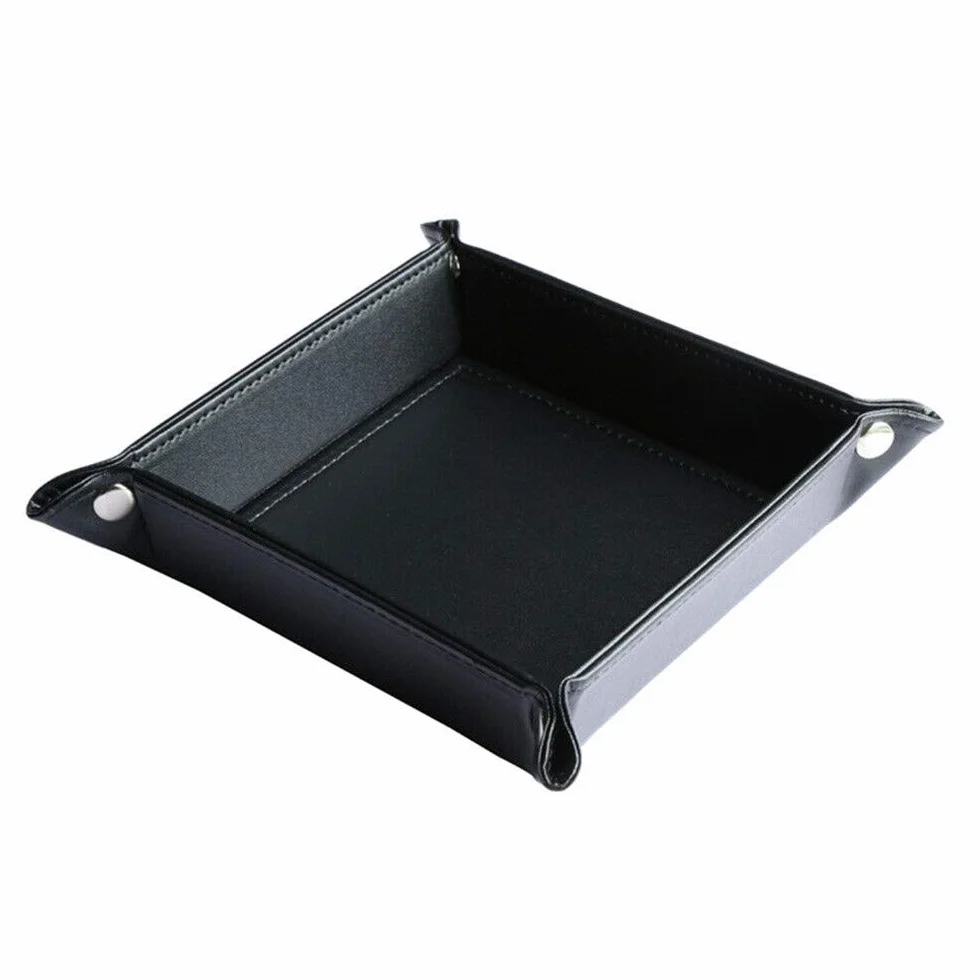 Yolistar Bandeja de almacenamiento de cuero rectangular para oficina, llaves, monedas, teléfono móvil