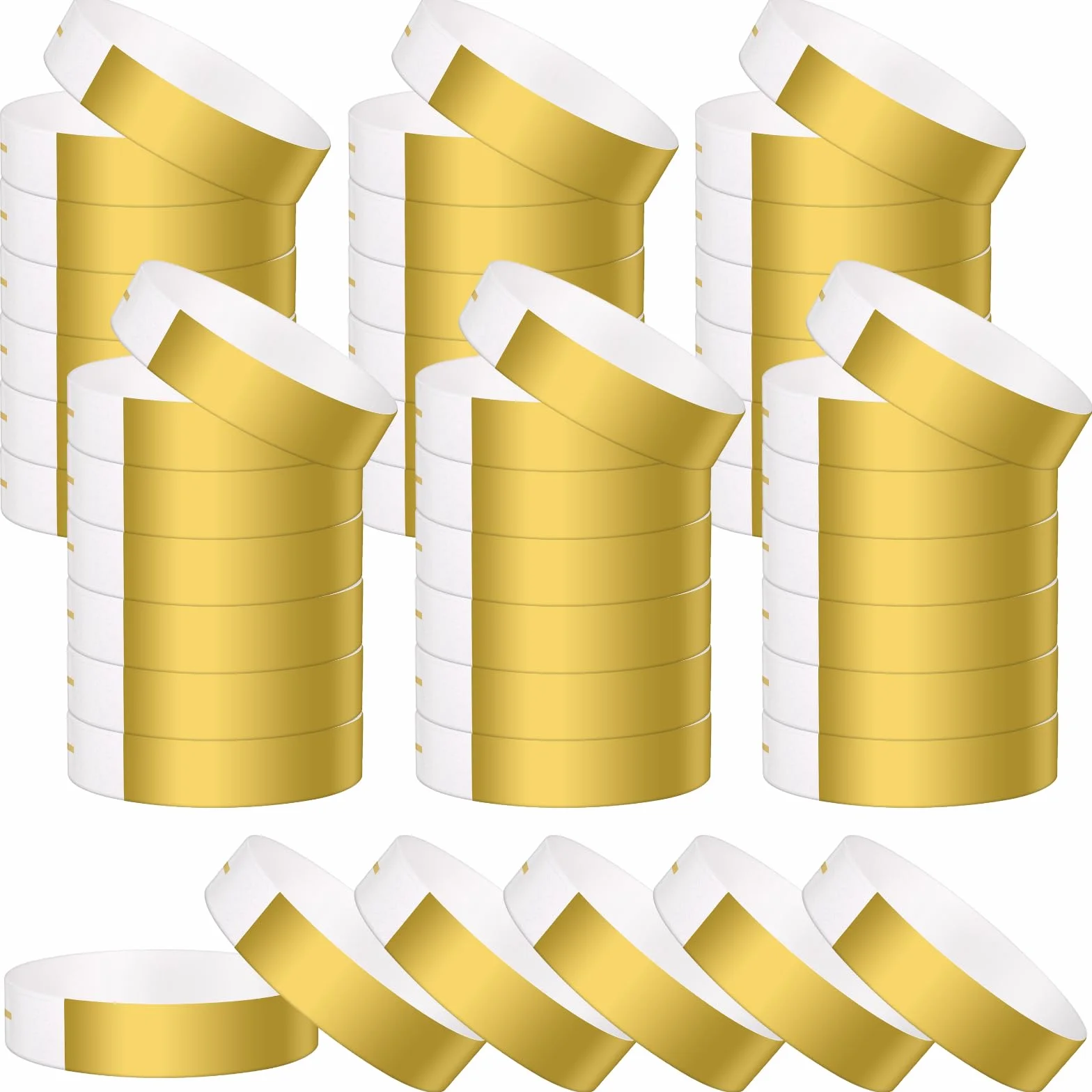 Pulseras de papel resistentes al agua para eventos, festival, concierto - 400 unidades (dorado)