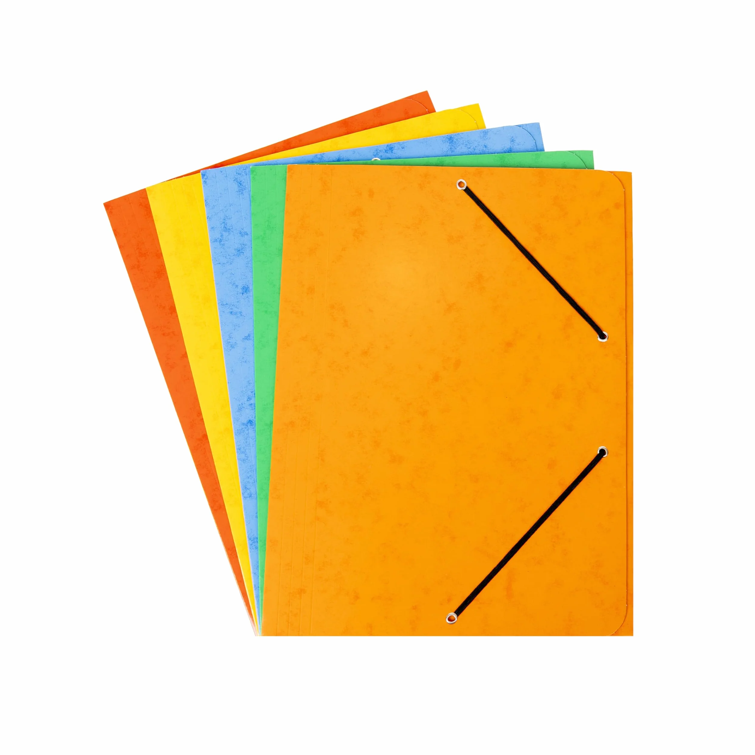 Grafoplas Pack de 5 Carpetas de Cartón A4 con Solapas y Cierre de Gomás Elásticas Colores Surtidos
