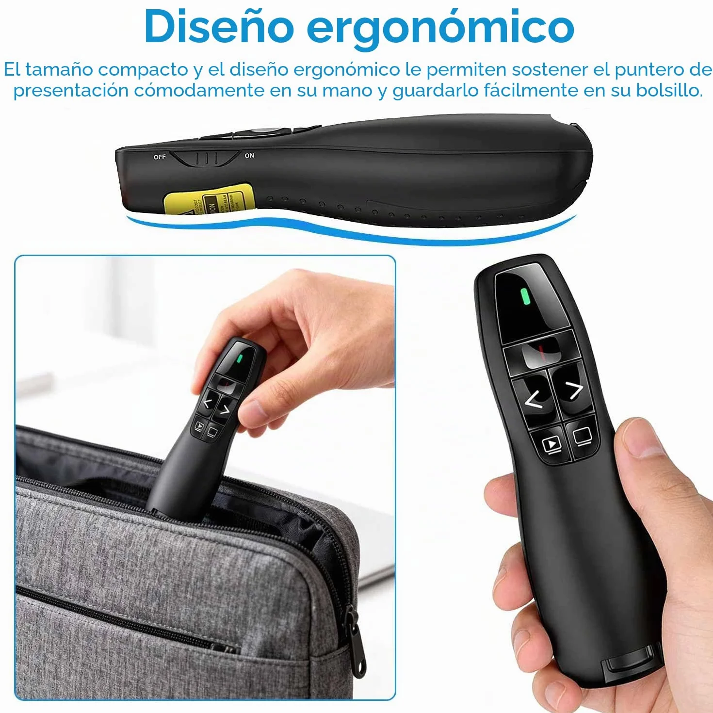 Presentador Inalámbrico 2,4GHz Powerpoint Puntero USB para Windows Mac