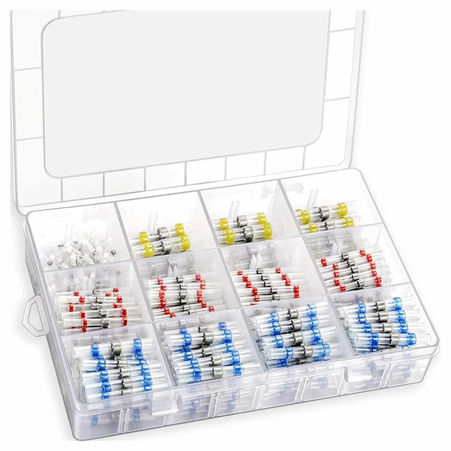 Kit de 300 conectores de cable eléctrico termorretráctiles con aislamiento surtido, terminales de empalme con manguito de soldadura, AWG10-26