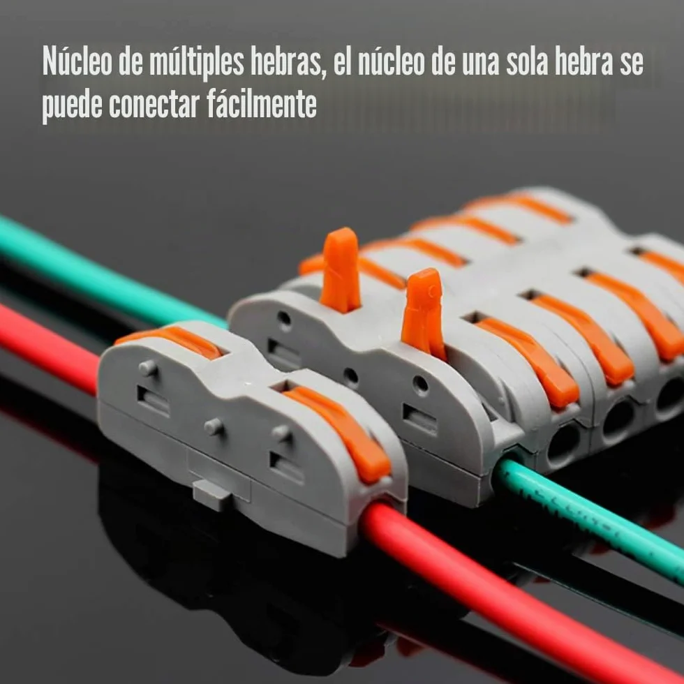 CESFONJER Lever-Nut Surtidas Conector, Bloque de Terminales de Barra de Presión Bilateral, Conductores de Surtido Conectores de Cable Compacto SPL-1 (Paquete de 24)