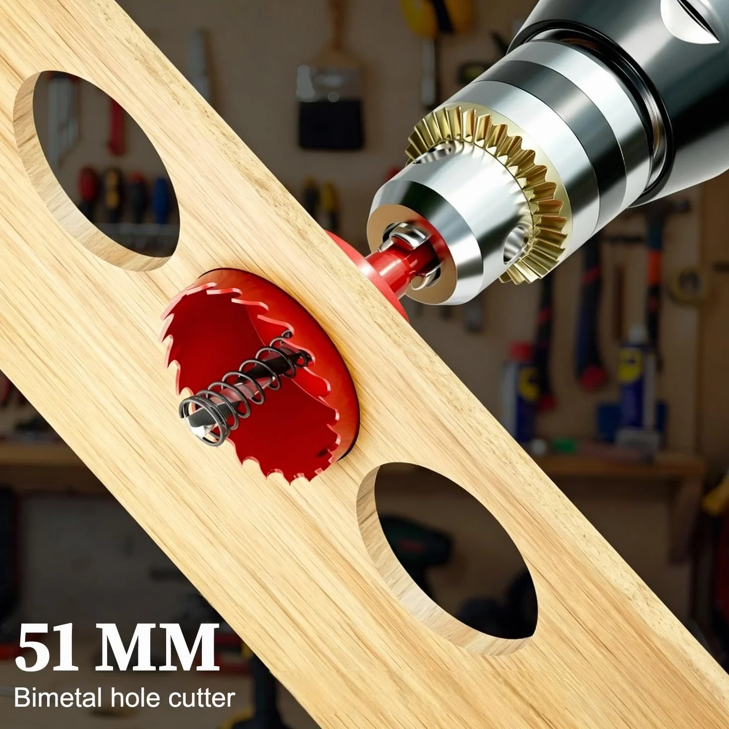 Sierras de Corona 60mm,M42 HSS Bi-Metal Corona Taladro,Corona Metal para Pladur Madera Plástico,1 pieza Rojo