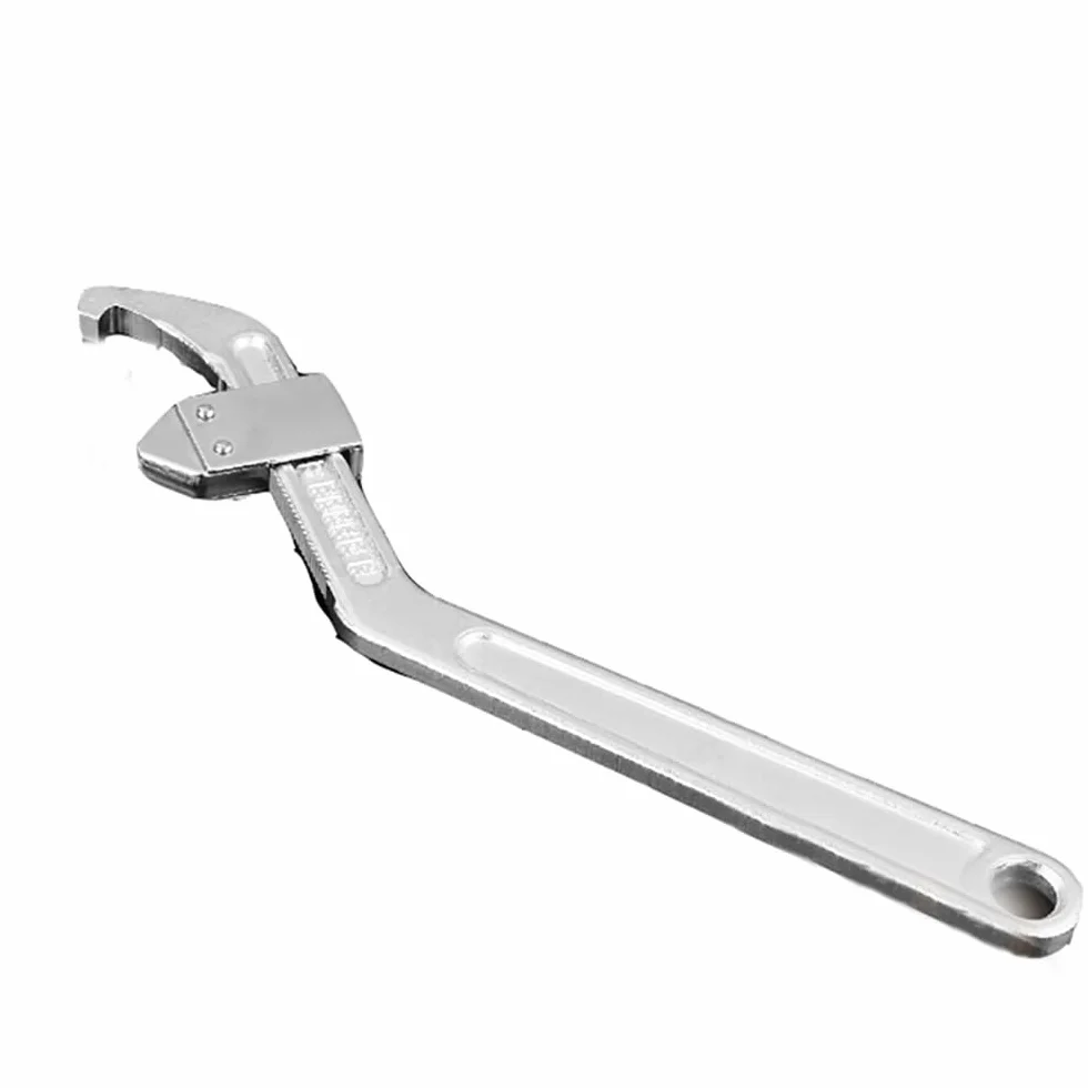 Llave de gancho ajustable, llave de cabeza cuadrada, llave multifuncional en forma de C, llaves de gancho de acero al cromo vanadio, herramienta de mano para girar tuerca o perno (35-105 mm)