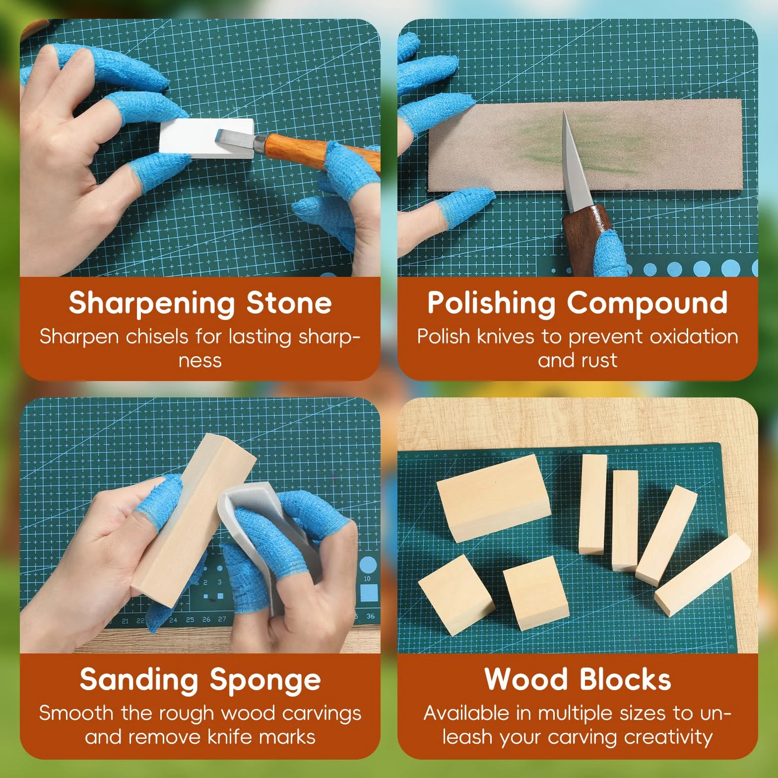 Housolution Kit de Tallado en Madera con Bolsa de Transporte, 29PCS Herramientas de Carpintería para Principiantes y Aficionados