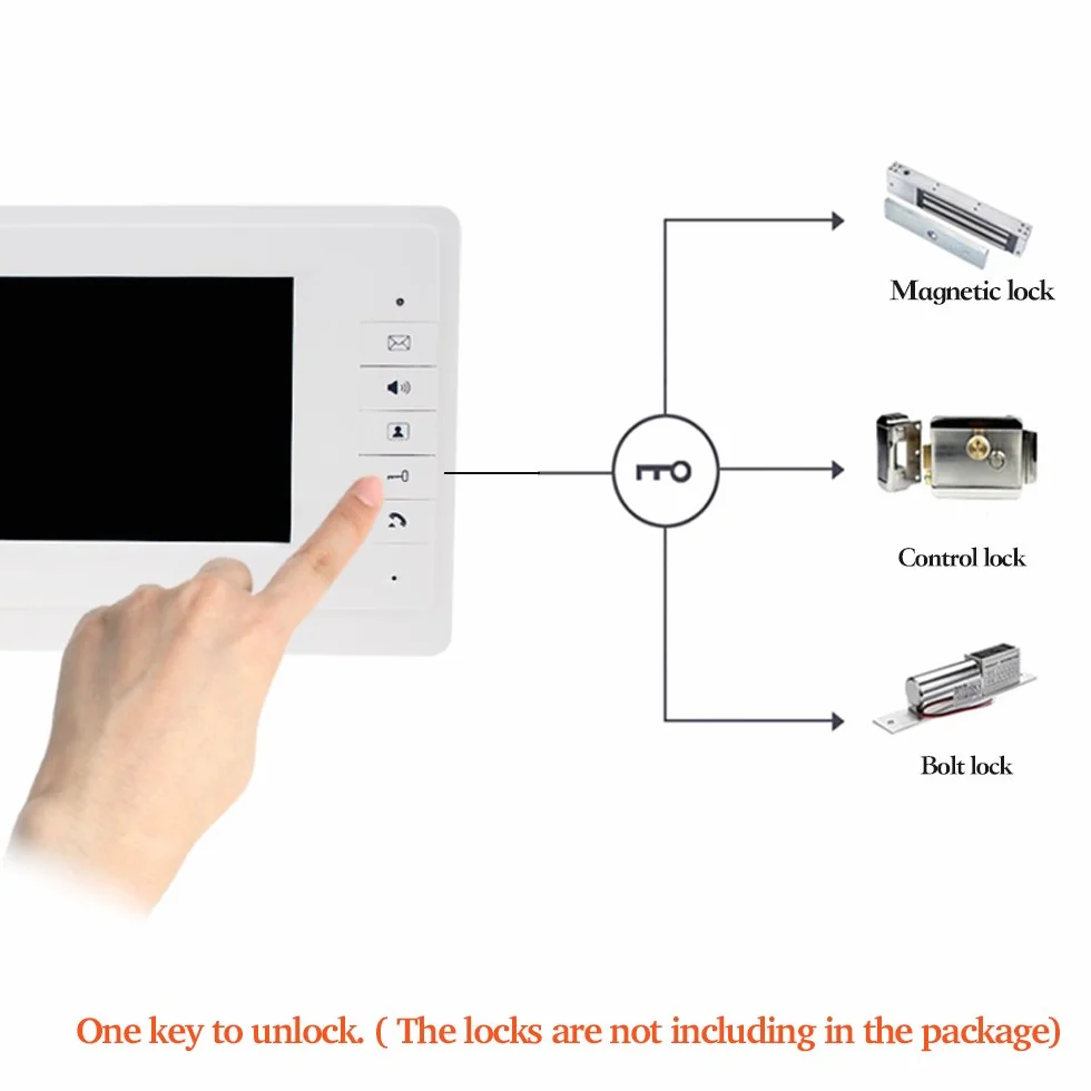7 '' de intercomunicación Video Portero Puerta Sistema Kit 700TVL IR Visión Nocturna Exterior cámara para 2 Apartamentos