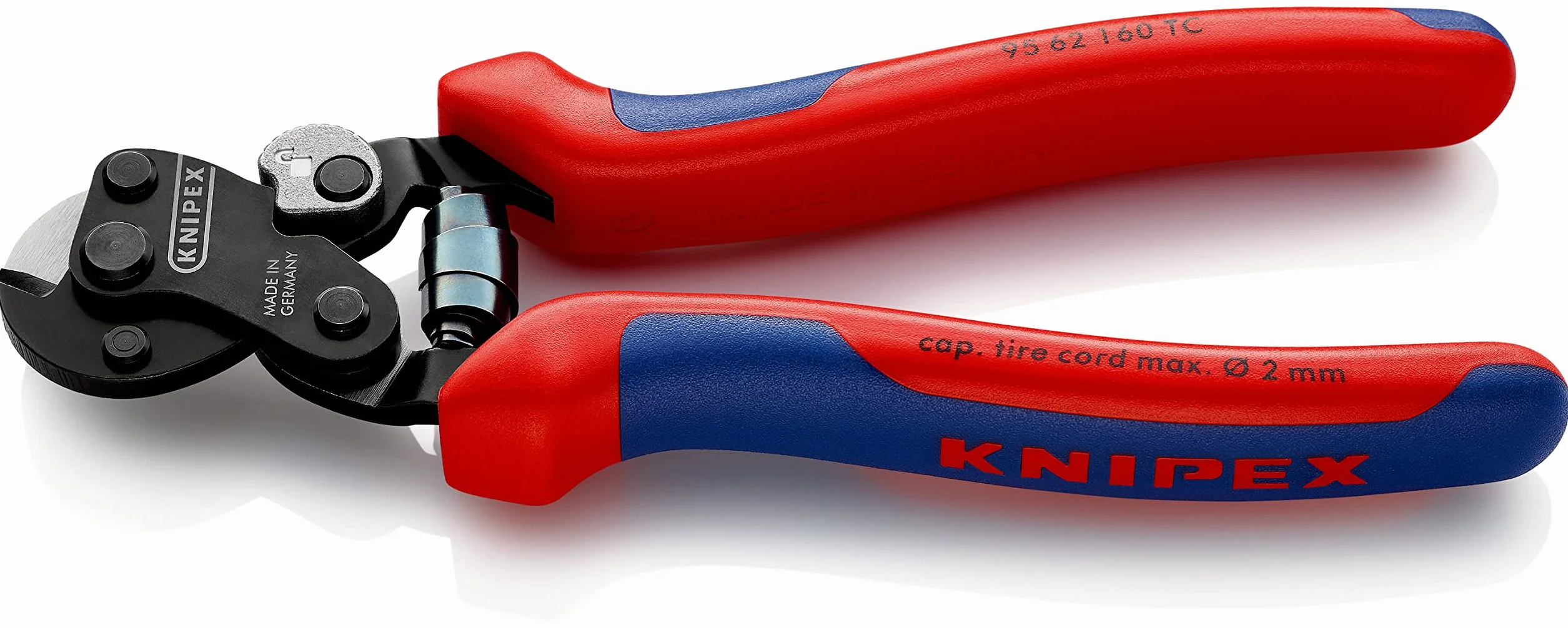 KNIPEX Cortacables para cable trenzado Para cuerdas de neumáticos con mangos multicomponente 160 mm, 95 62 160 TC
