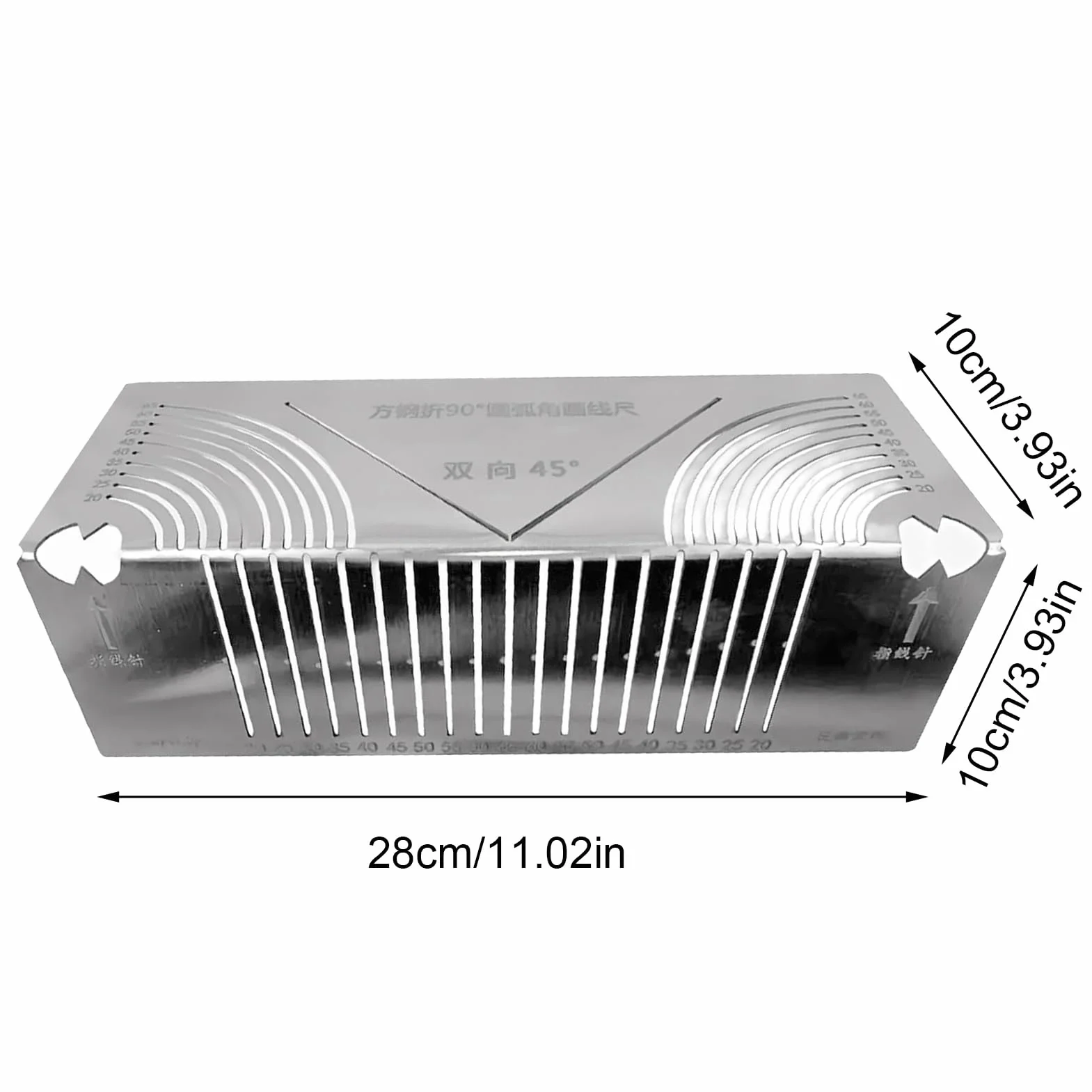 Regla Para Marcado De Ángulos Y,Marcador De Cuadrados Con Punta De Metal - Guía de Corte de Tuberías para Dibujo de Líneas Paralelas Precisas en Soldadura Carpintería | Plantilla Para Doblar