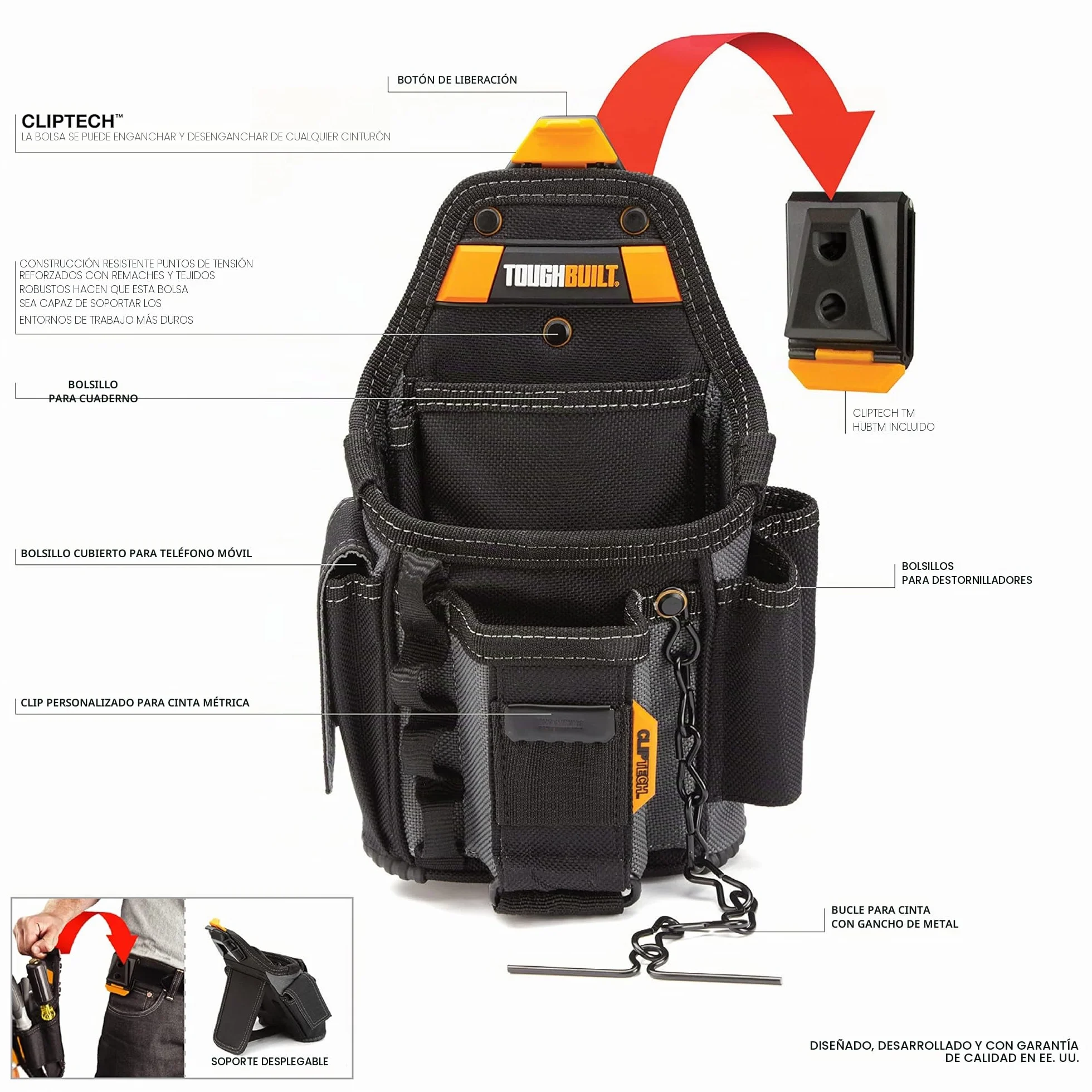 Toughbuilt TOU-CT-34 - Electricistas bolsa de las pequeñas