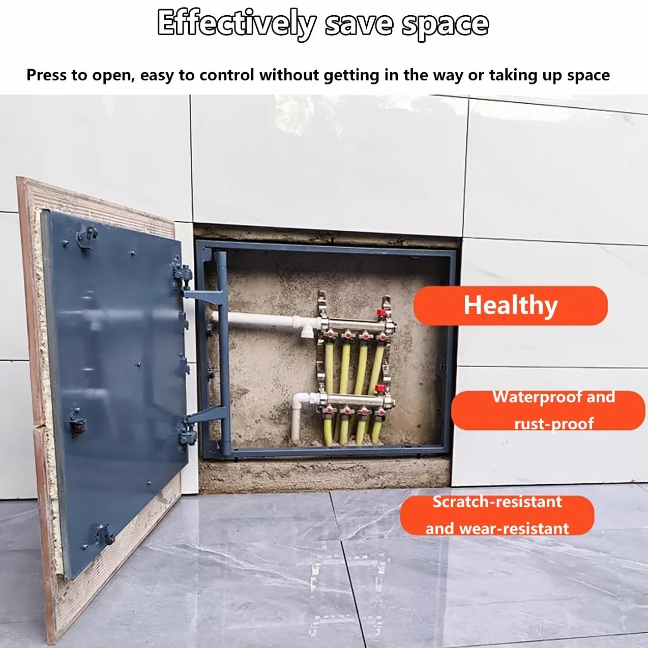 Tapa para Revisión Baldosas,Trampilla de Inspección de Fontanería,fácil Mantenimiento, diseño Invisible,Ahorra Espacio de Forma eficaz,Electricidad, Calefacción y Alarmas.(60 * 80 * 5cm)