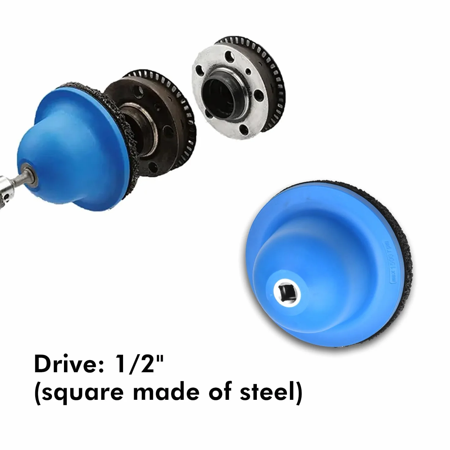 Lijador de cubo de rueda de aluminio, Accesorio para llave de impacto, limpiador de bujes de rueda, accesorio de lijado multiherramienta, Para llaves de impacto de 1/2 pulgada