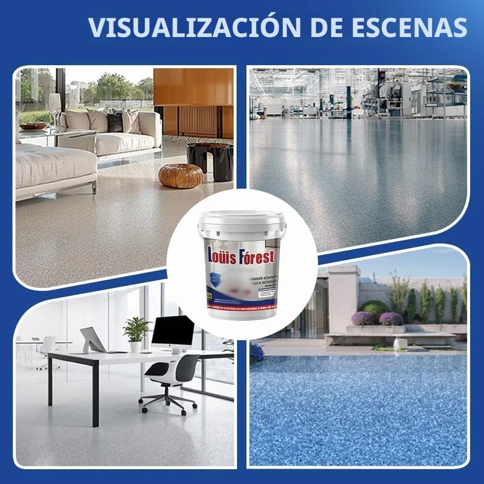 Pintura epoxi de color arena para pisos, pintura epoxi Louis Forest Fl-oor Pa-int, pintura de piso epoxi para hormigón, efecto mármol de alto brillo, revestimiento de pisos Epo-xy, garaje