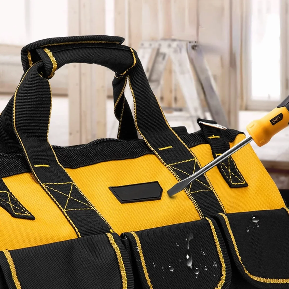 Organizador de Bolsa de Herramientas 17 Pulgadas 43x17x25 cm Hombro Ajustable para Bricolaje y Almacenamiento