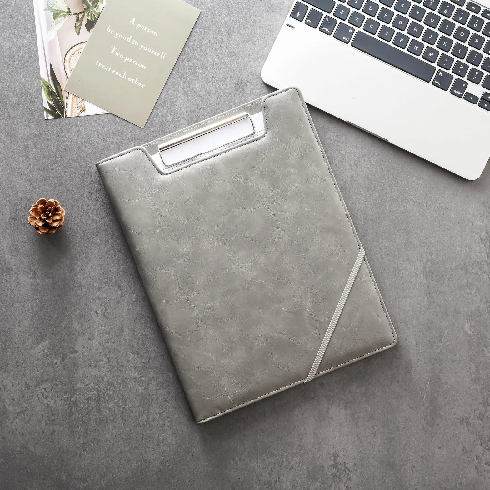 ProCase Portafolio de Cuero A4 Carpeta Organizador de Documentos para Negocios - Gris