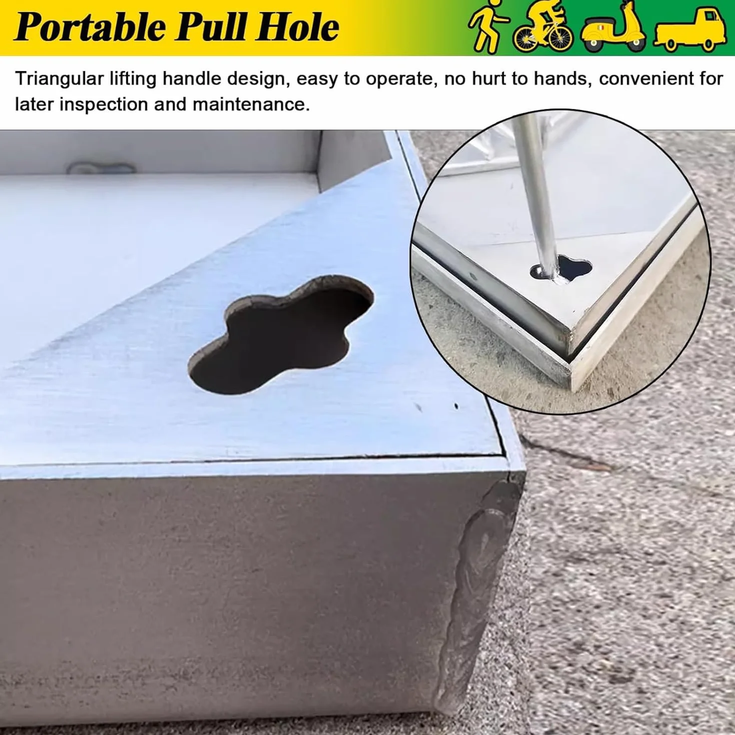 Tapa De Arqueta Y Marco Rectángulo, Empotrada Tapa De Tanque Séptico De Acero Inoxidable 304, Cubierta De Cuenca De Aguas Residuales Invisible Para Patios Y Aceras(60x80cm)