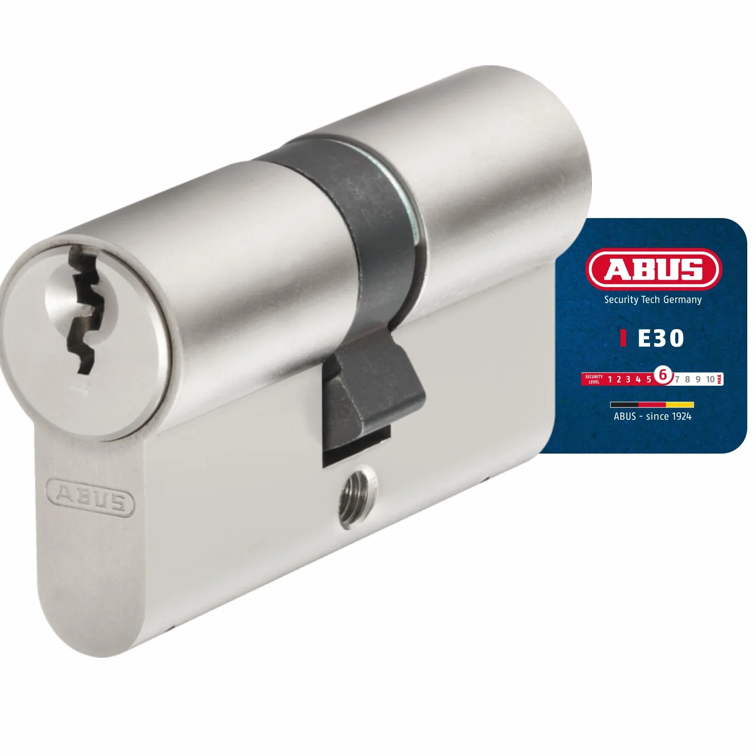 ABUS Cilindro de perfil E30NP 40/40 - cerradura para puertas con función de emergencia y seguridad, incluye 5 llaves - nivel de seguridad ABUS 6