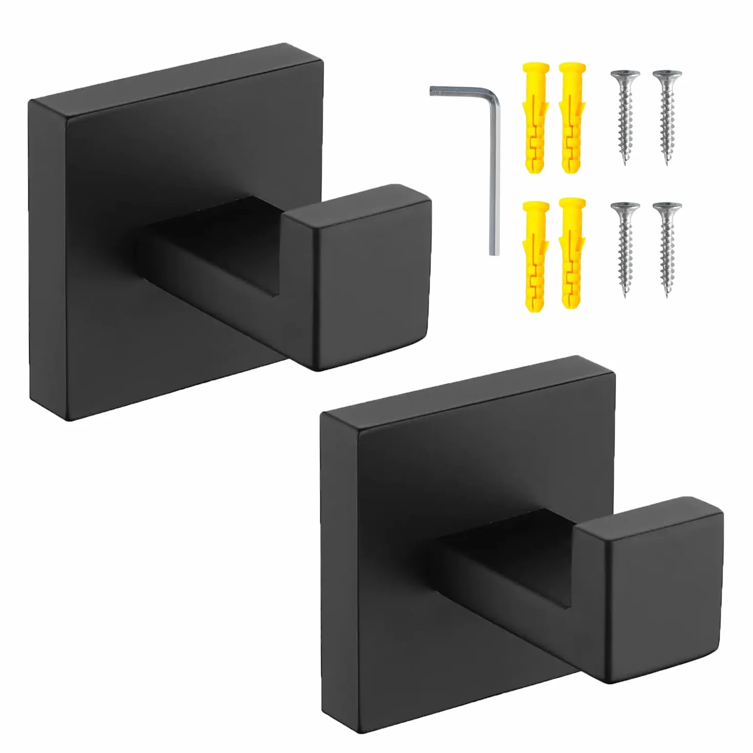 Gancho de acero inoxidable SUS 304 para albornoz, color negro mate, ganchos de pared para baño, cocina, toallas, albornoces, armarios, esponjas, para baño y hotel