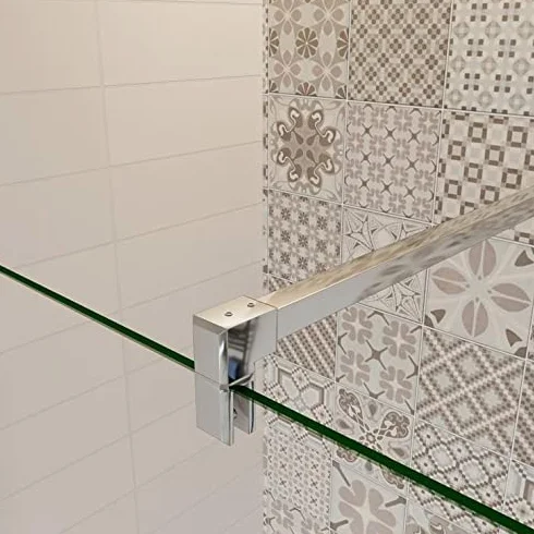 Mampara ducha Panel Pantalla Fija cristal 8mm templado para baño (130x200cm)
