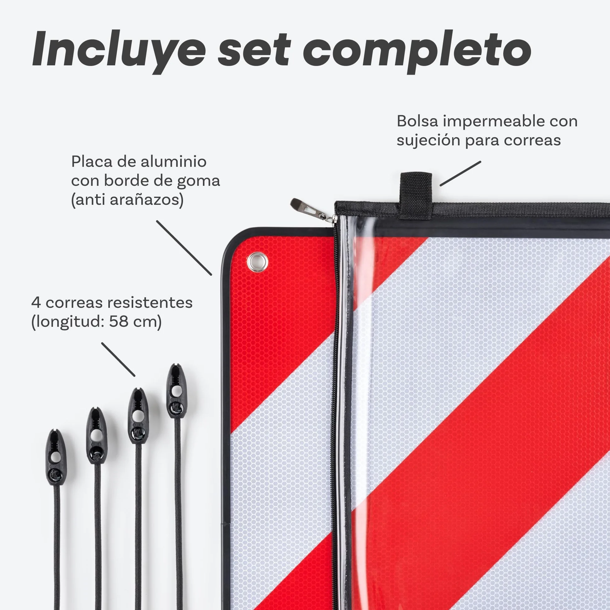 Prowiste Placa V20 Homologada – Señal V20 para portabicicletas – ECE R70 – Válida en Italia, España & Portugal – Aluminio Robusto – Montaje fácil con Correas & Bolsa (50×50 cm) | Aluminio robusto, fácil montaje con correas tensoras, incluye bolsa, señal d