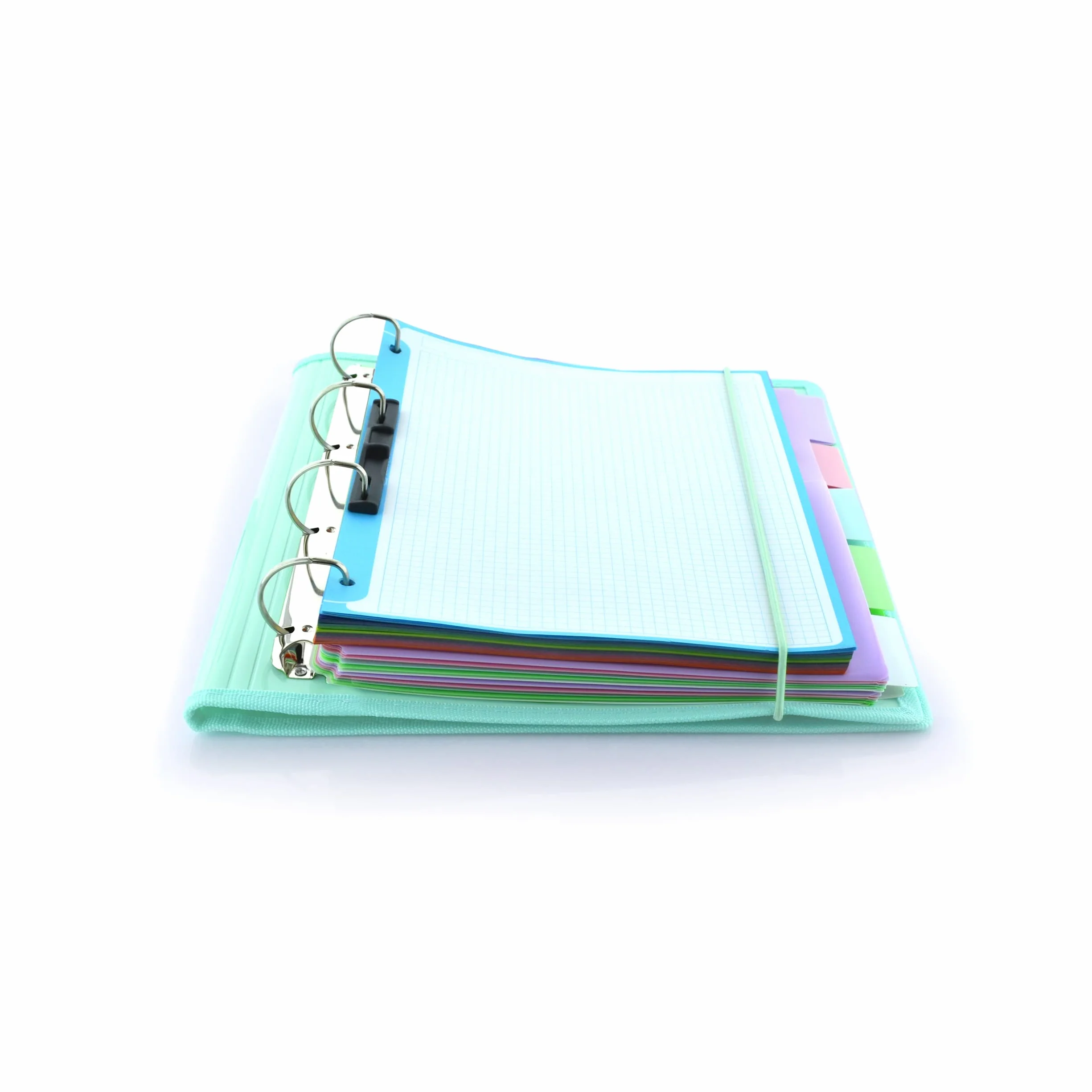 Office Box Carpeta 4 Anillas A4 Blush Pastel Azul Blush con 100 Hojas y Separadores