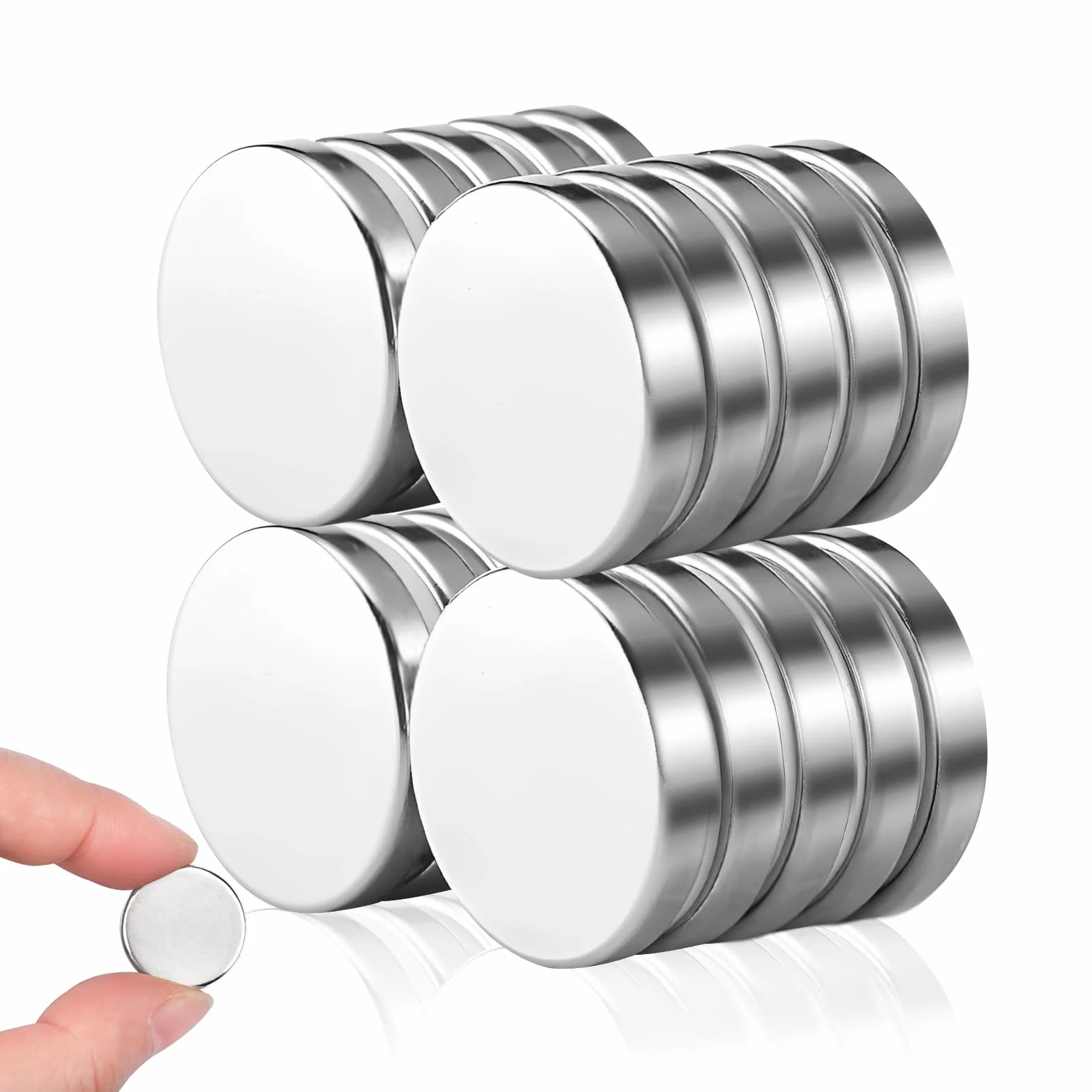 Imanes de Neodimio 20 Piezas 20 x 3 mm Redondos Pequeños Fuertes para Oficina Hogar
