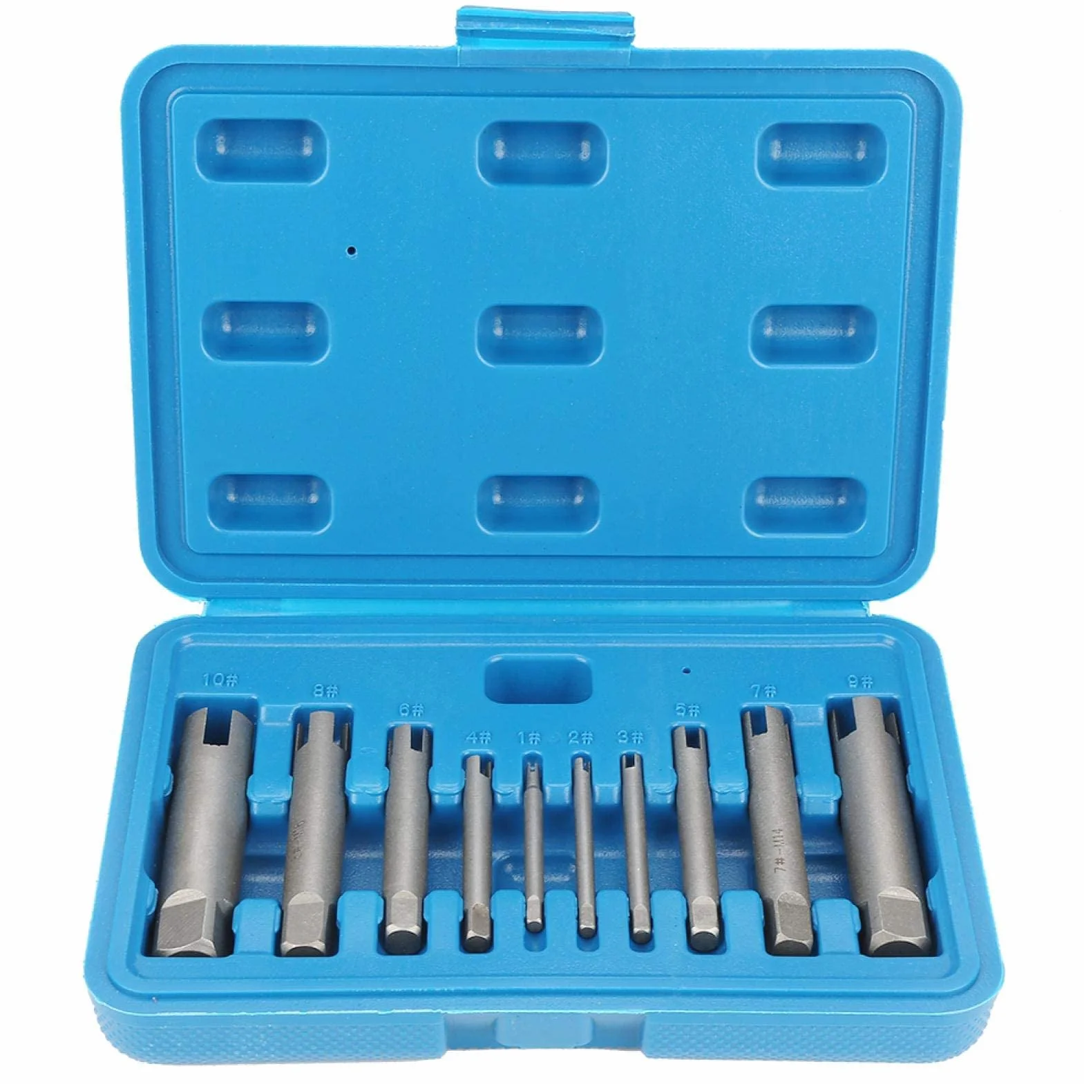 Tyenaza Extractor de Machos Rotos, Extractor de Tornillos Dañados, 10 Piezas Juego de Extractor de Machos de Rosca Pelado, Extractor de Grifo para ReparacióN el Hogar, Mantenimiento de Equipos