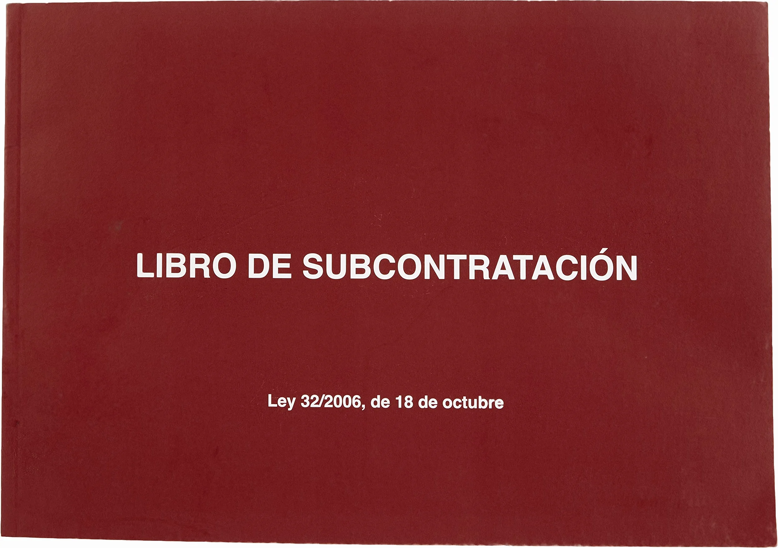 Libro de subcontratación A4 apaisado 10 hojas numeradas autocopiativas Material de oficina