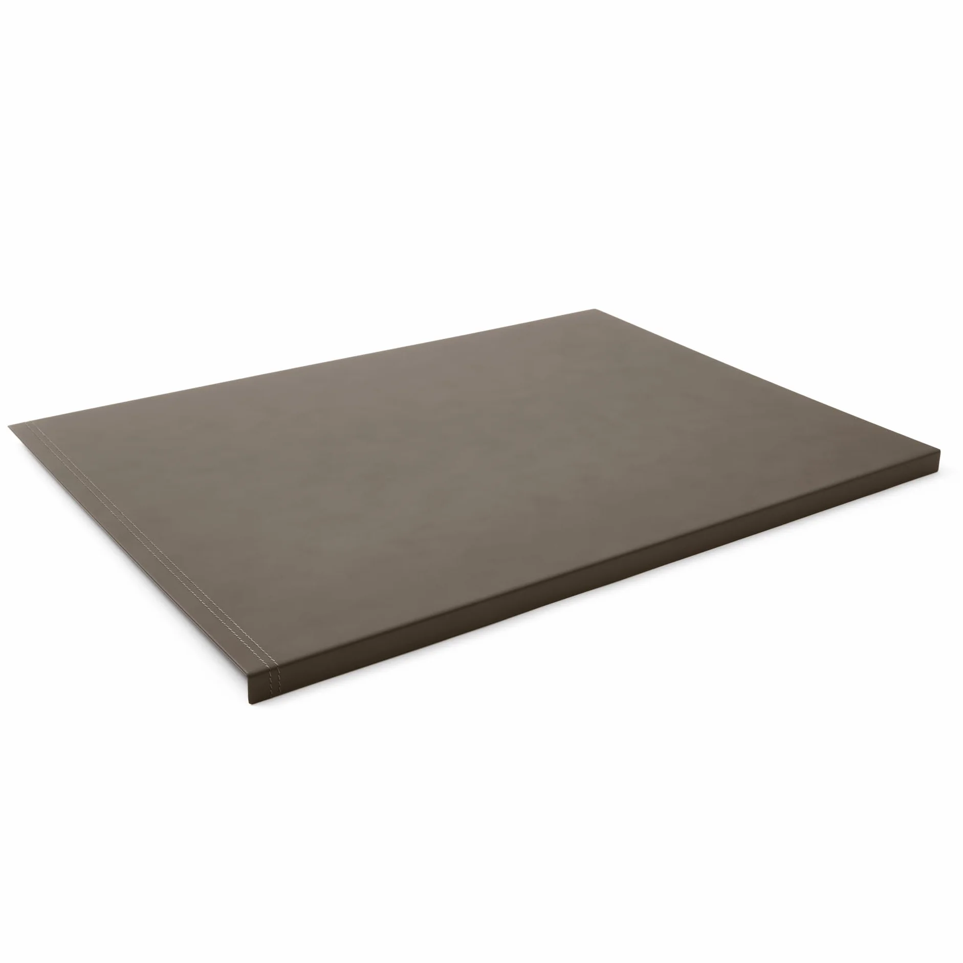 Eglooh - Urania - Protector Mesa Escritorio en Cuero Gris Topo cm 70x50 - Antideslizante, Estructura Interna en Acero con Perfil Frontal en Forma de L, Costuras Artesanal - Made in Italy