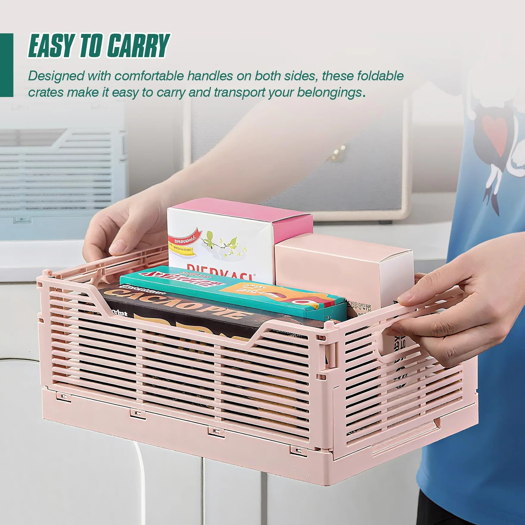 Spesh Cajas de almacenamiento plegables apilables 30 x 20 x 12 cm azul